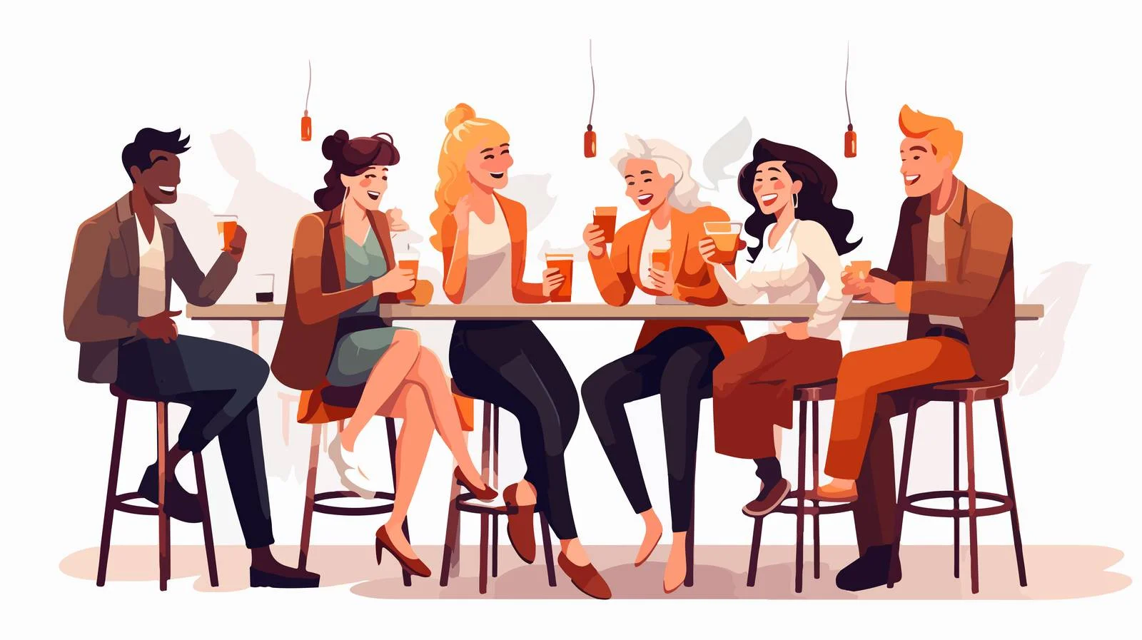 Elegant Group of Smiling Fashionable People — free download from Dotvec