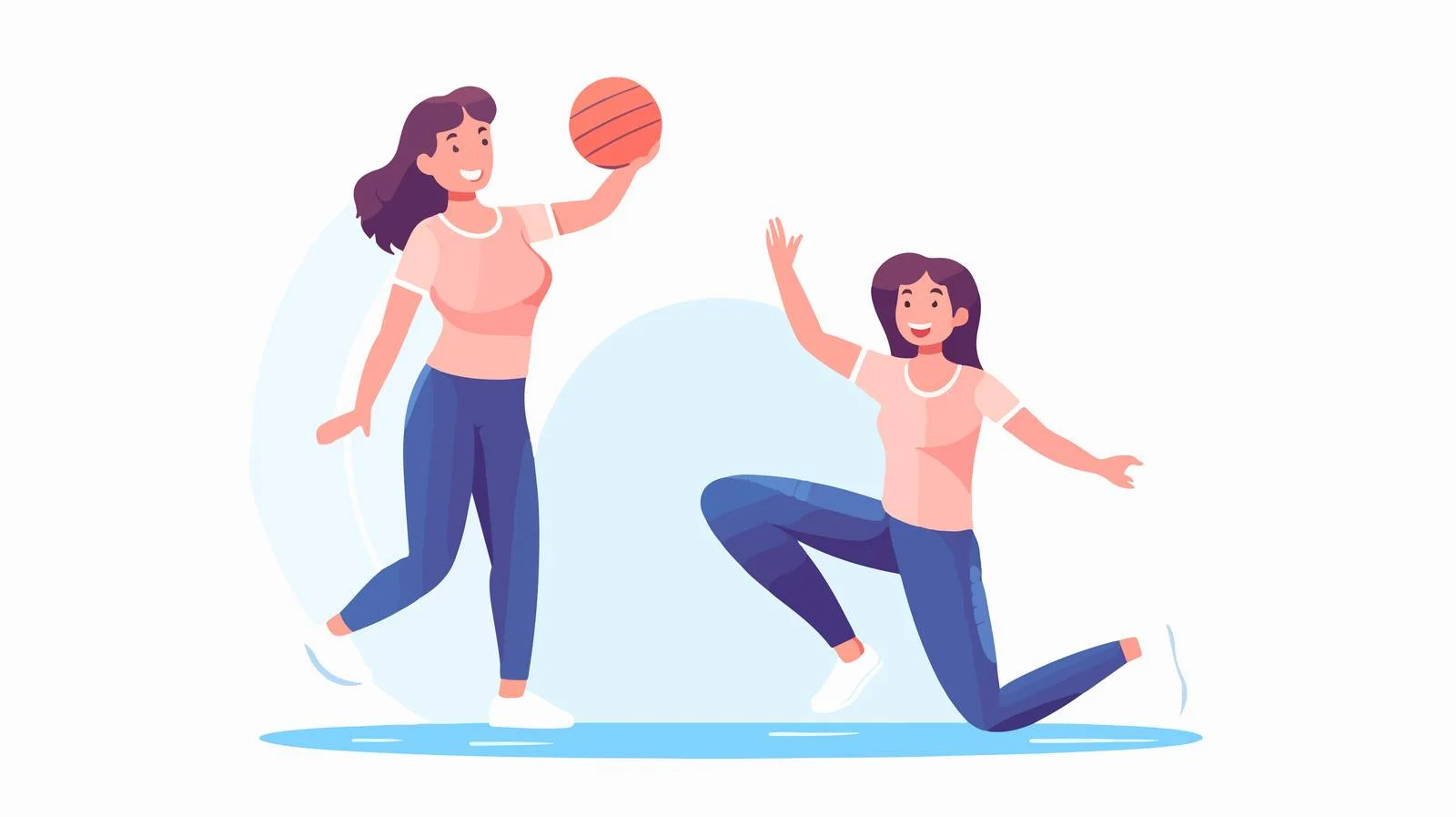 Joyful mother-daughter aerobics workout together — free download from Dotvec