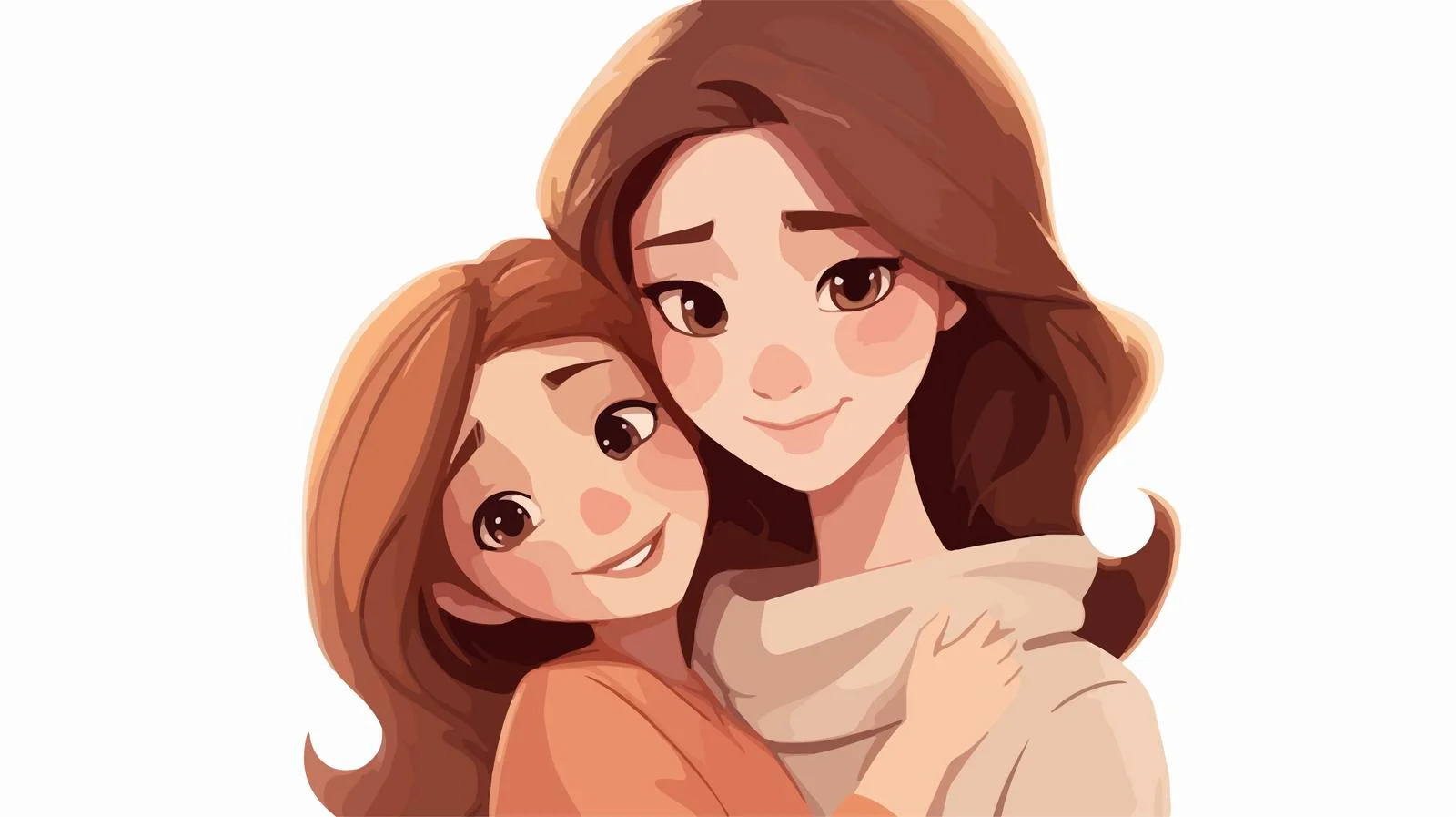 Affectionate mother and daughter in warm embrace — free download from Dotvec
