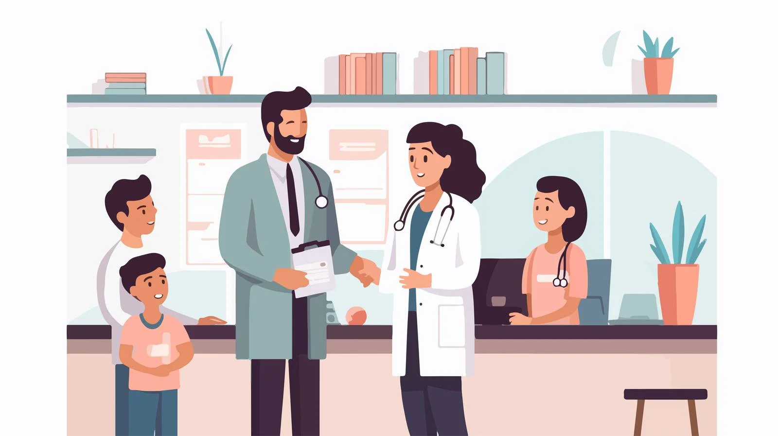 Family visit to healthcare provider — free download from Dotvec