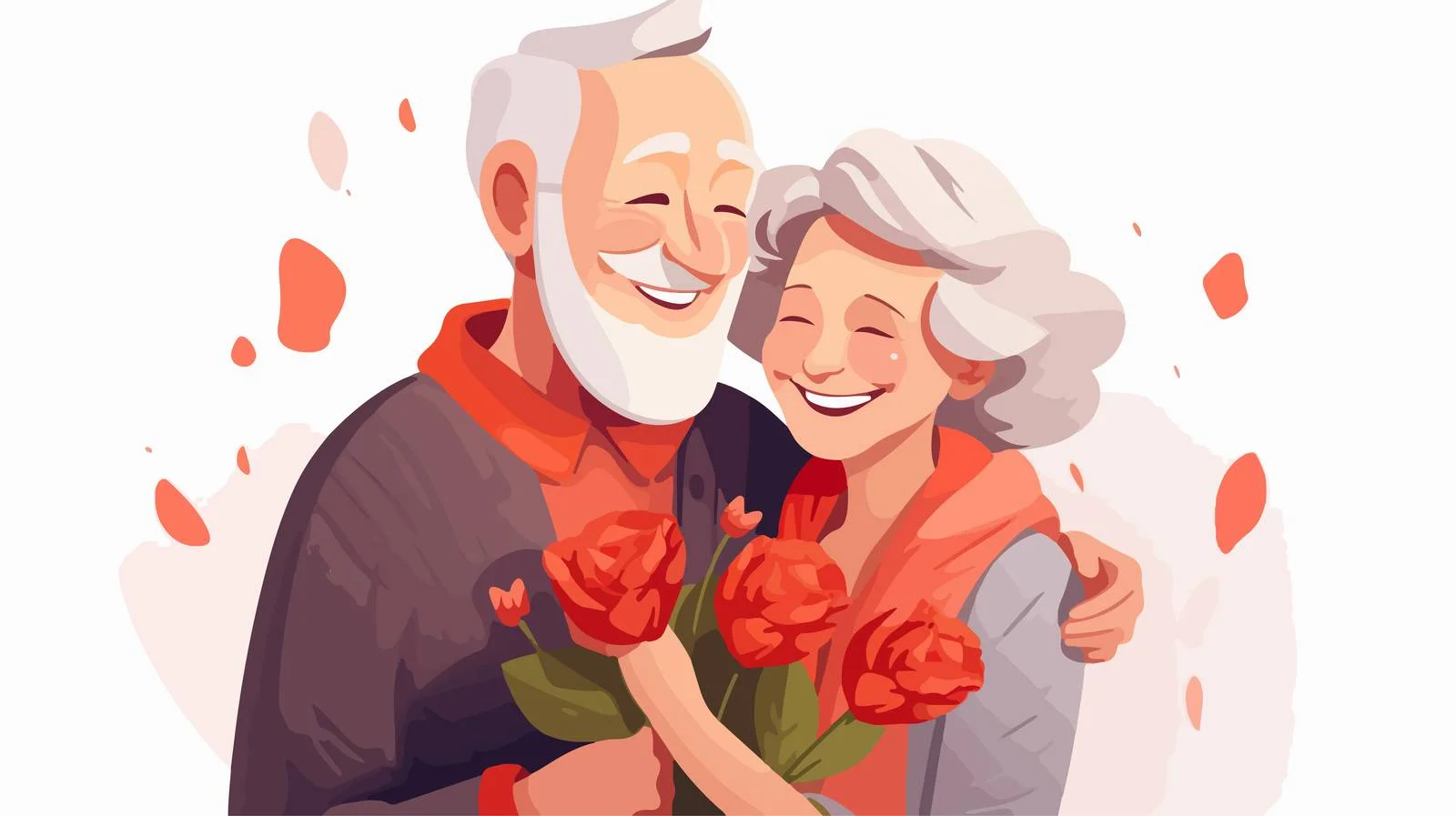 Elderly man and woman warmly smiling together — free download from Dotvec