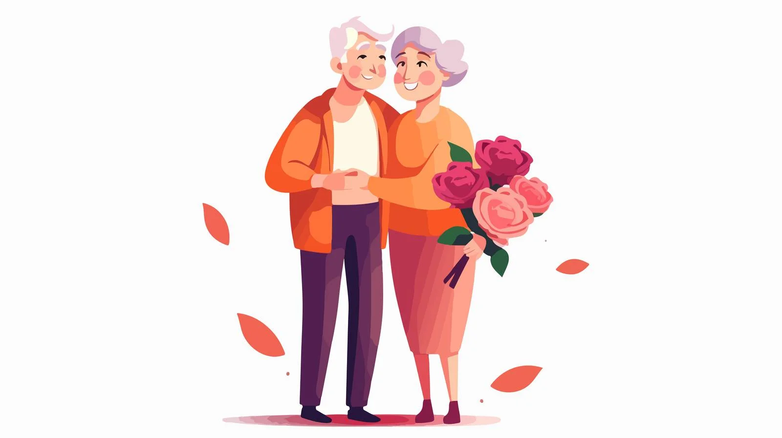 Elderly man and woman warmly smiling together — free download from Dotvec