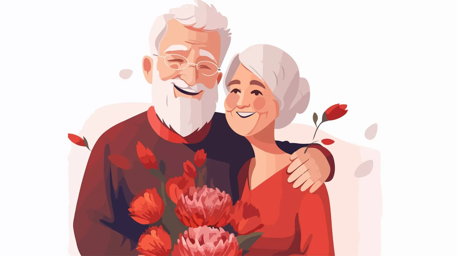 Elderly couple warmly smiling together outdoors — free download from Dotvec