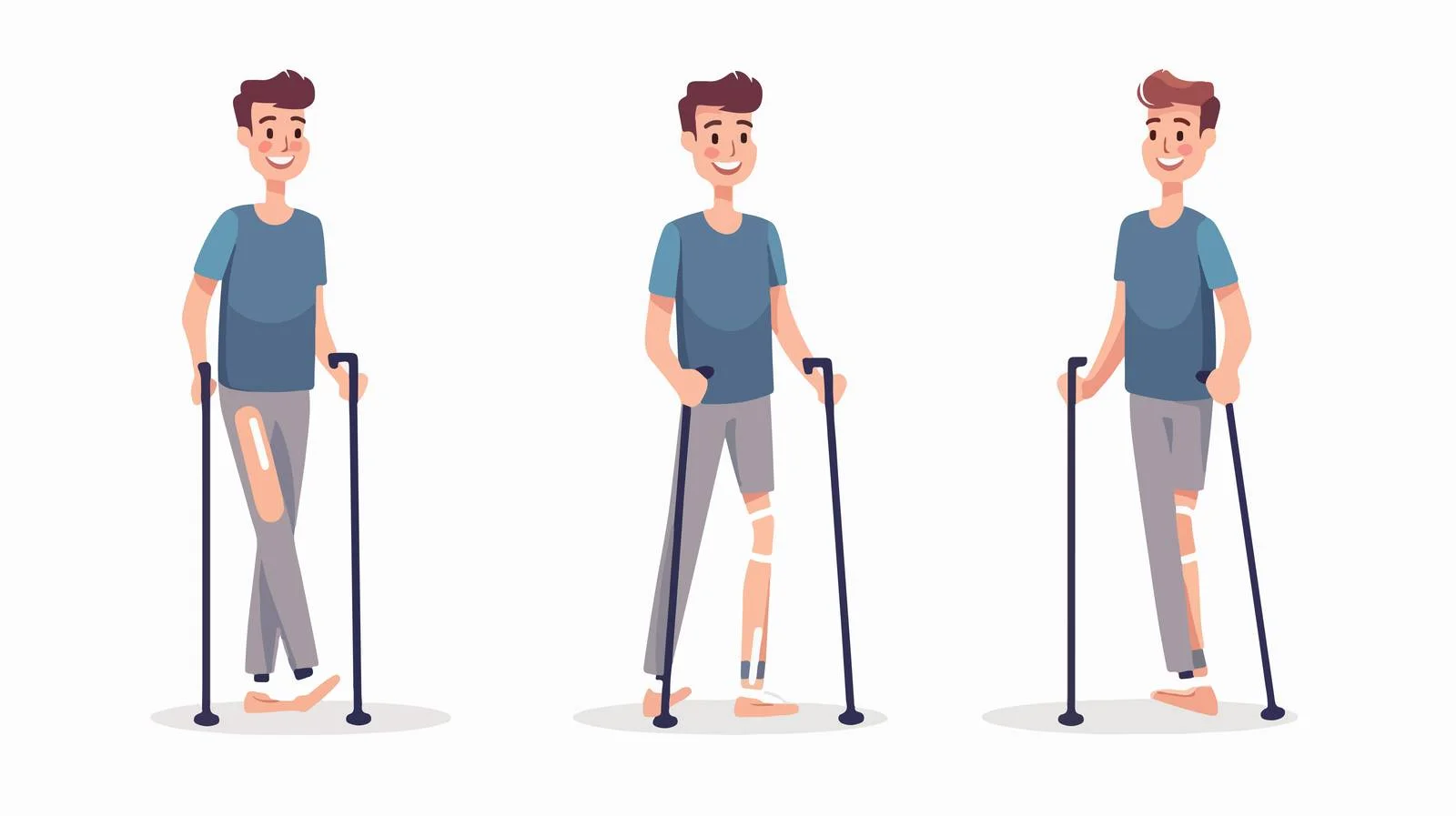 Cheerful amputee boy balancing happily — free download from Dotvec