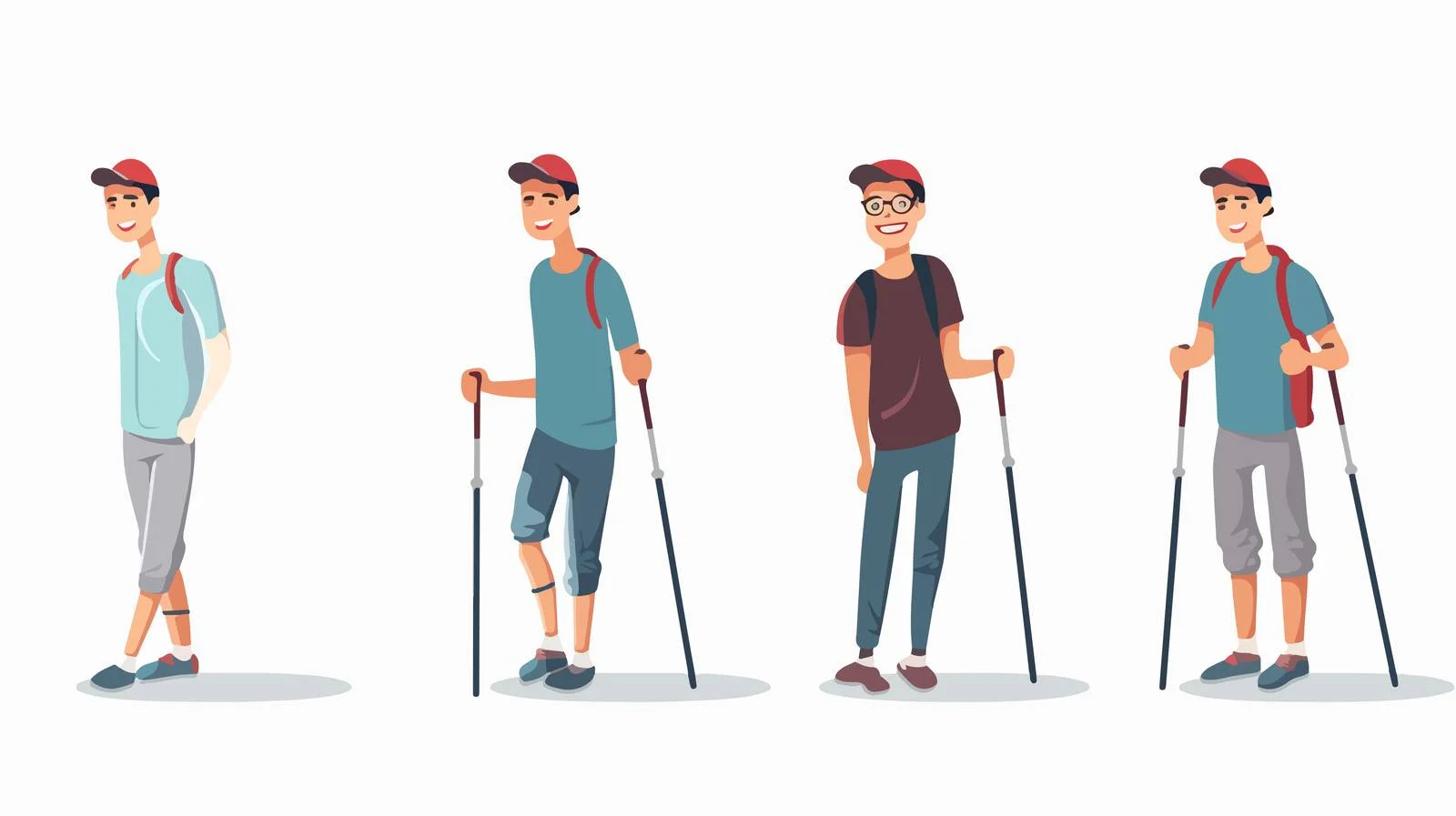 Joyful one-legged individual standing confidently – free resilient image from Dotvec