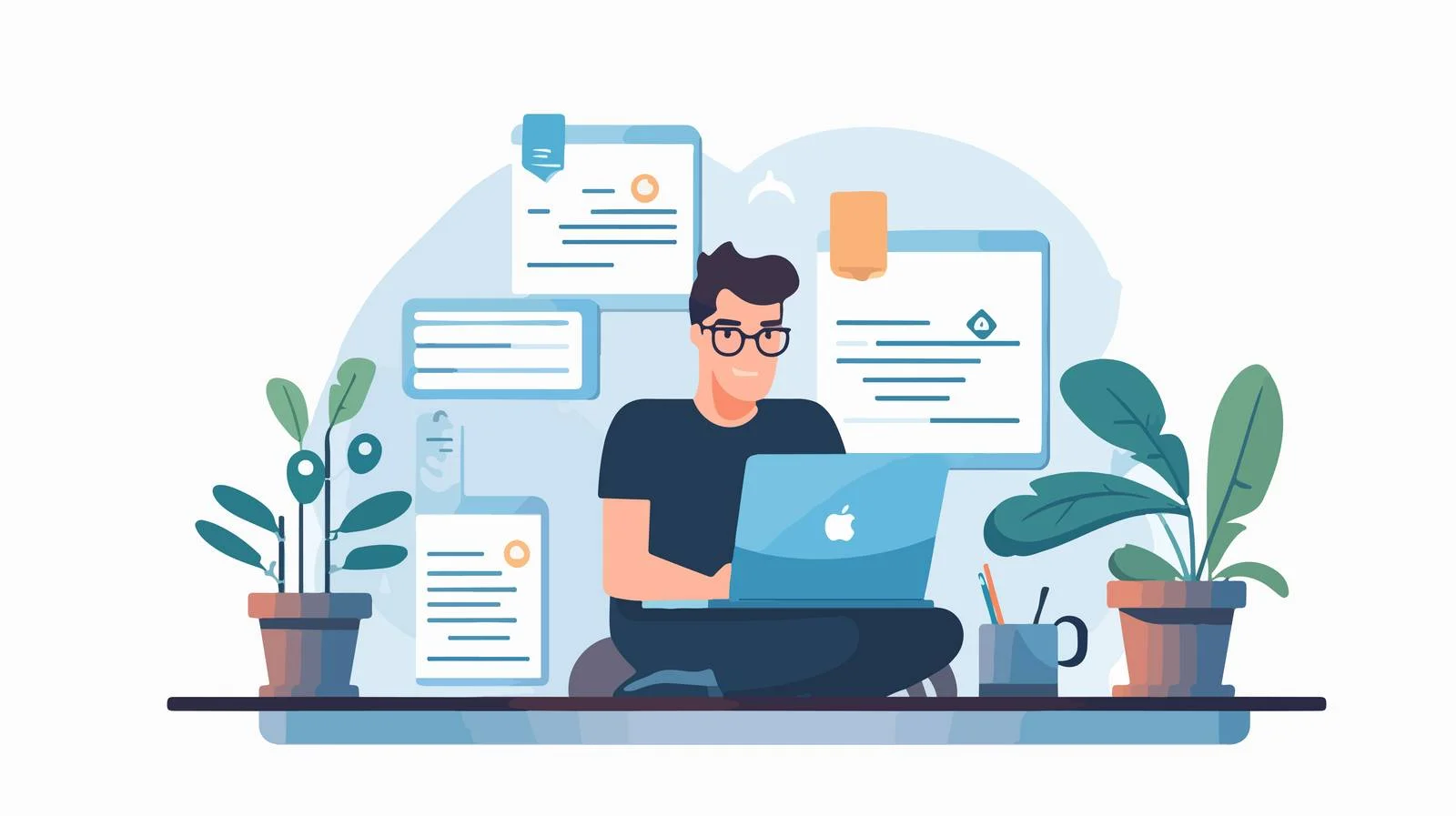 Joyful IT Specialist Poses Professionally — free download from Dotvec