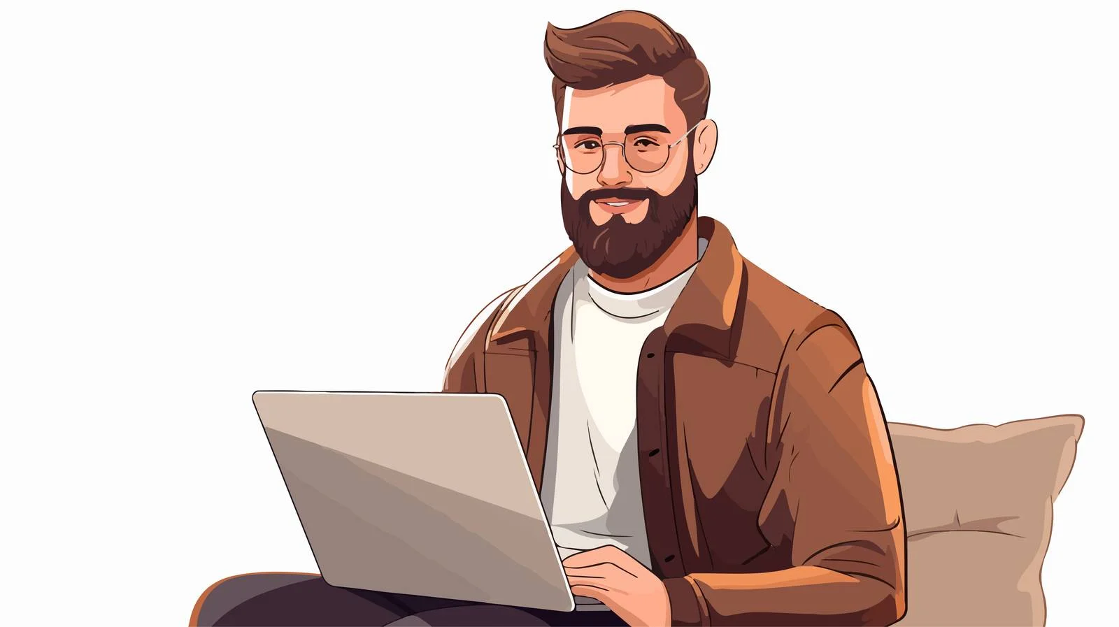 Happy Programmer Managing Tasks Efficiently — free download from Dotvec