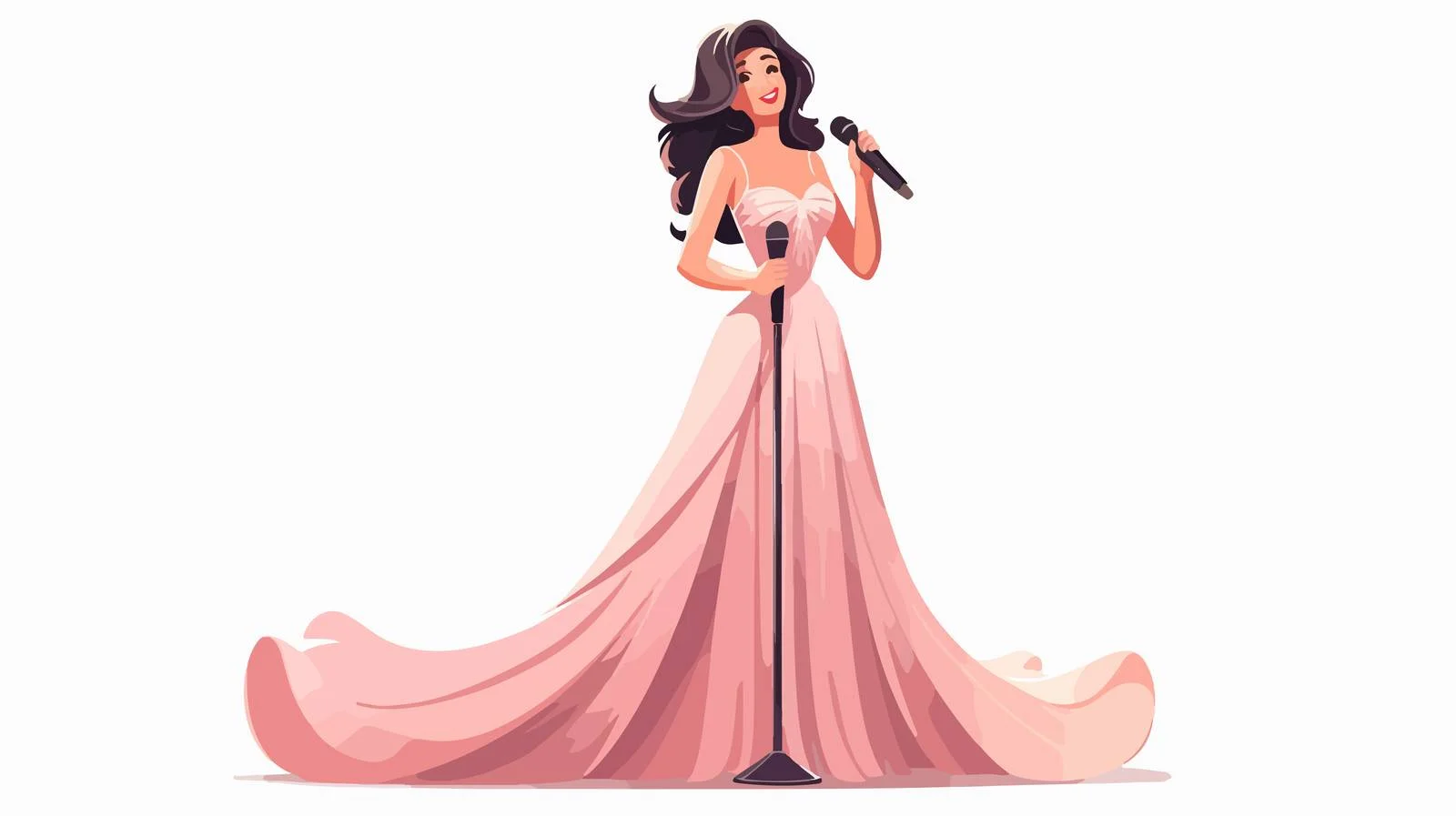 Elegant Smiling Vocalist in Glamorous Attire — free download from Dotvec