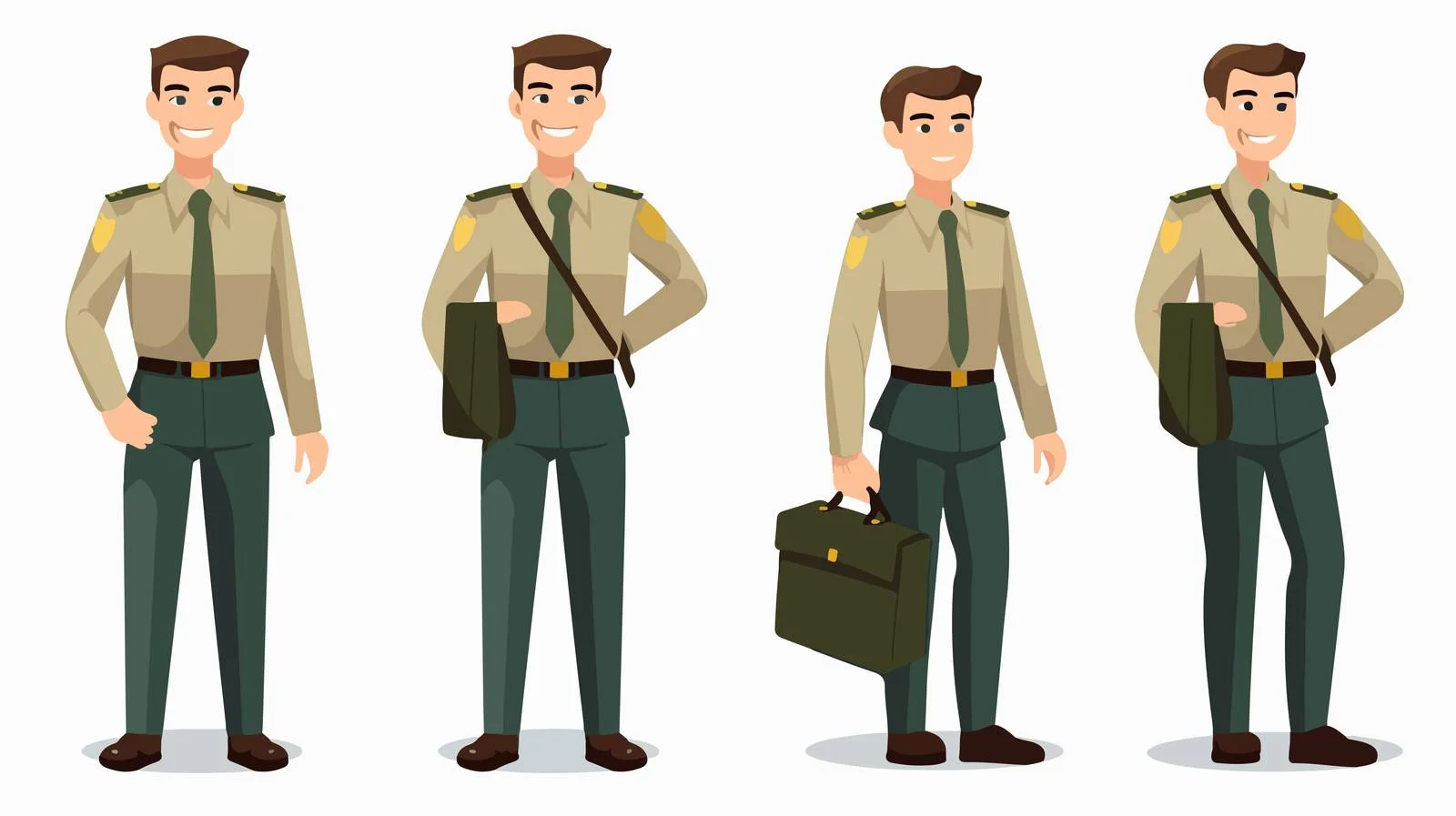 Joyful Military Personnel in Uniform Smiles — free download from Dotvec