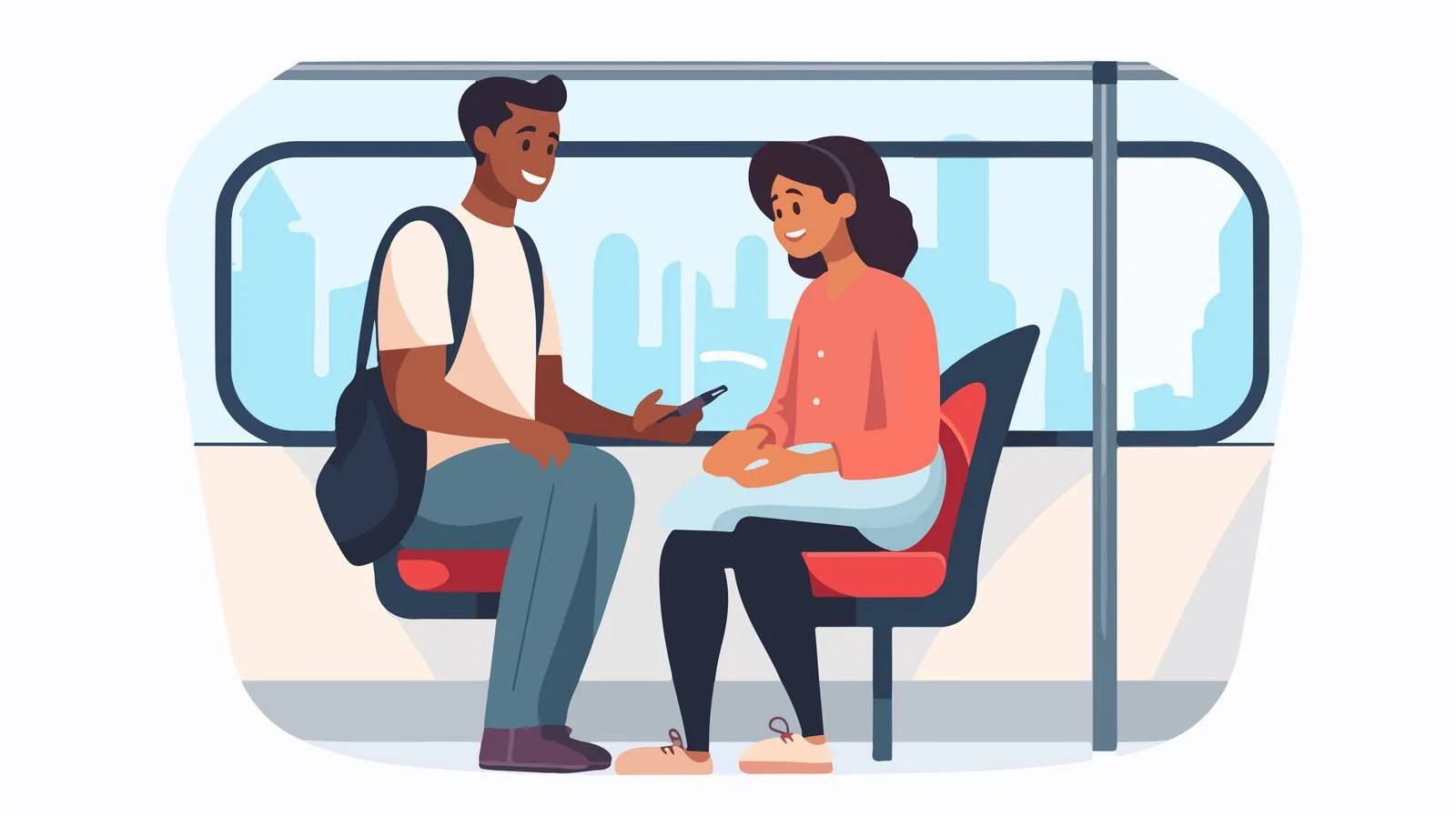 Polite boy offering seat on public transport — free download from Dotvec