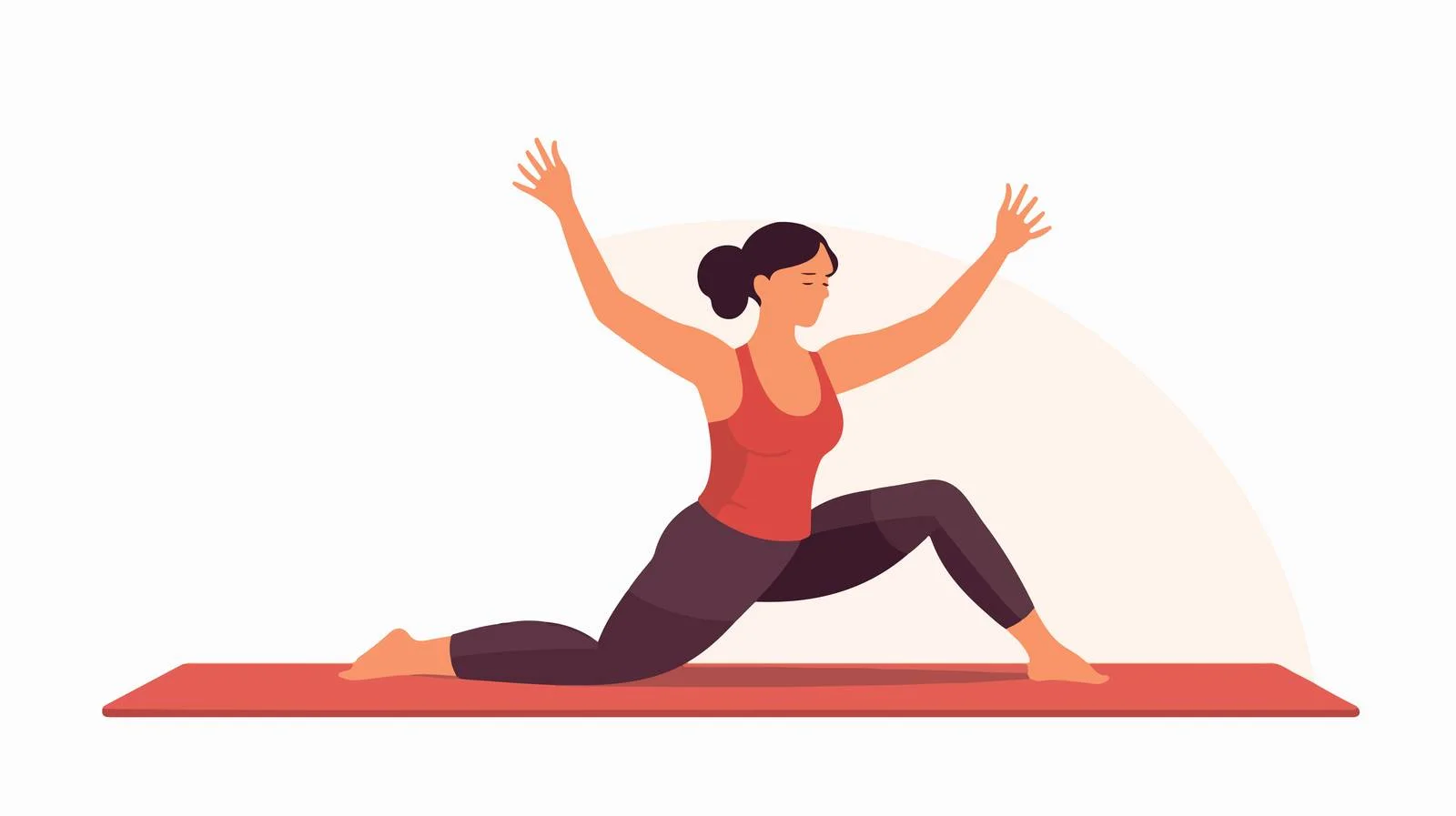 Joyful woman stretching on exercise mat — free download from Dotvec