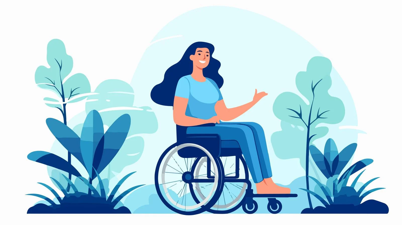 Joyful woman in wheelchair illustration — free download from Dotvec