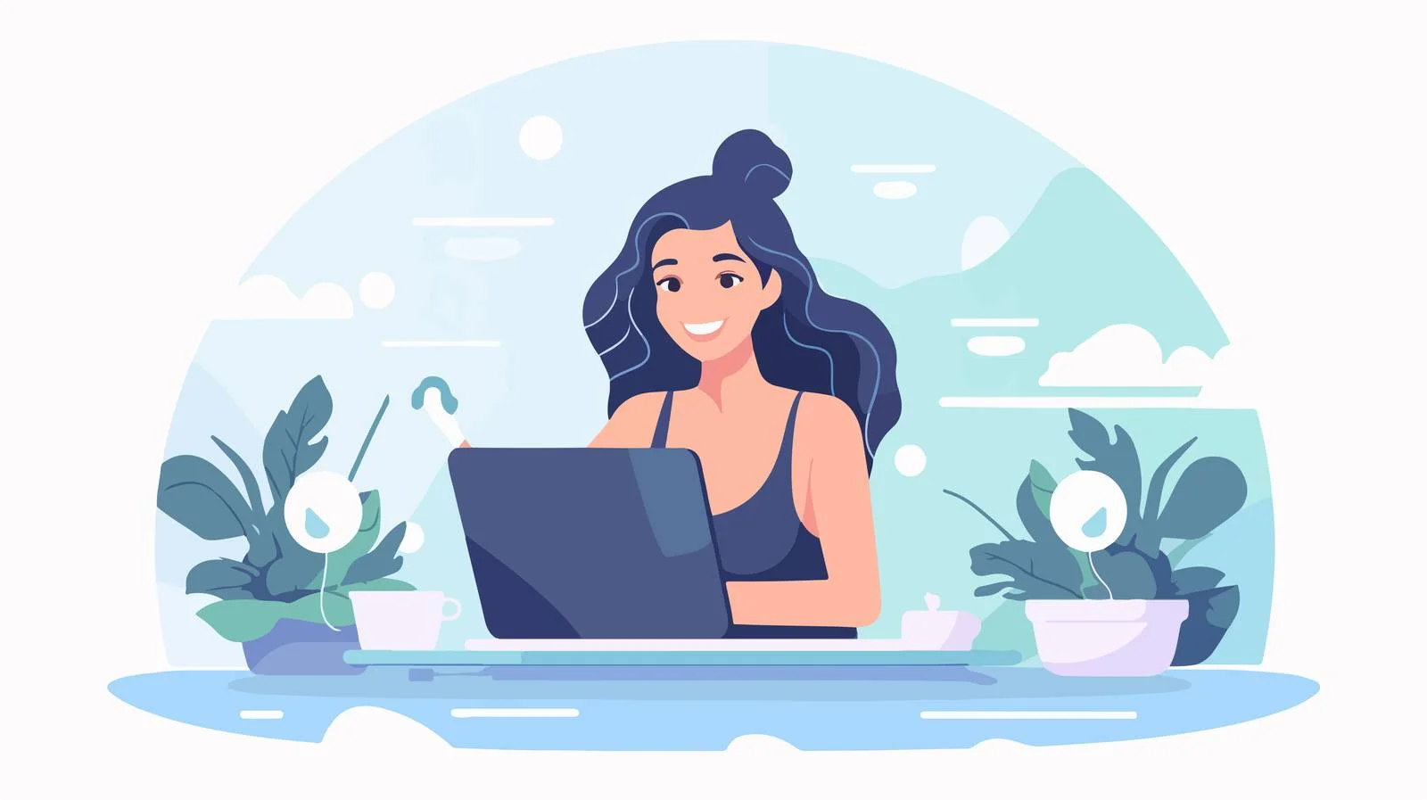 Joyful woman browsing online during bath time — free download from Dotvec