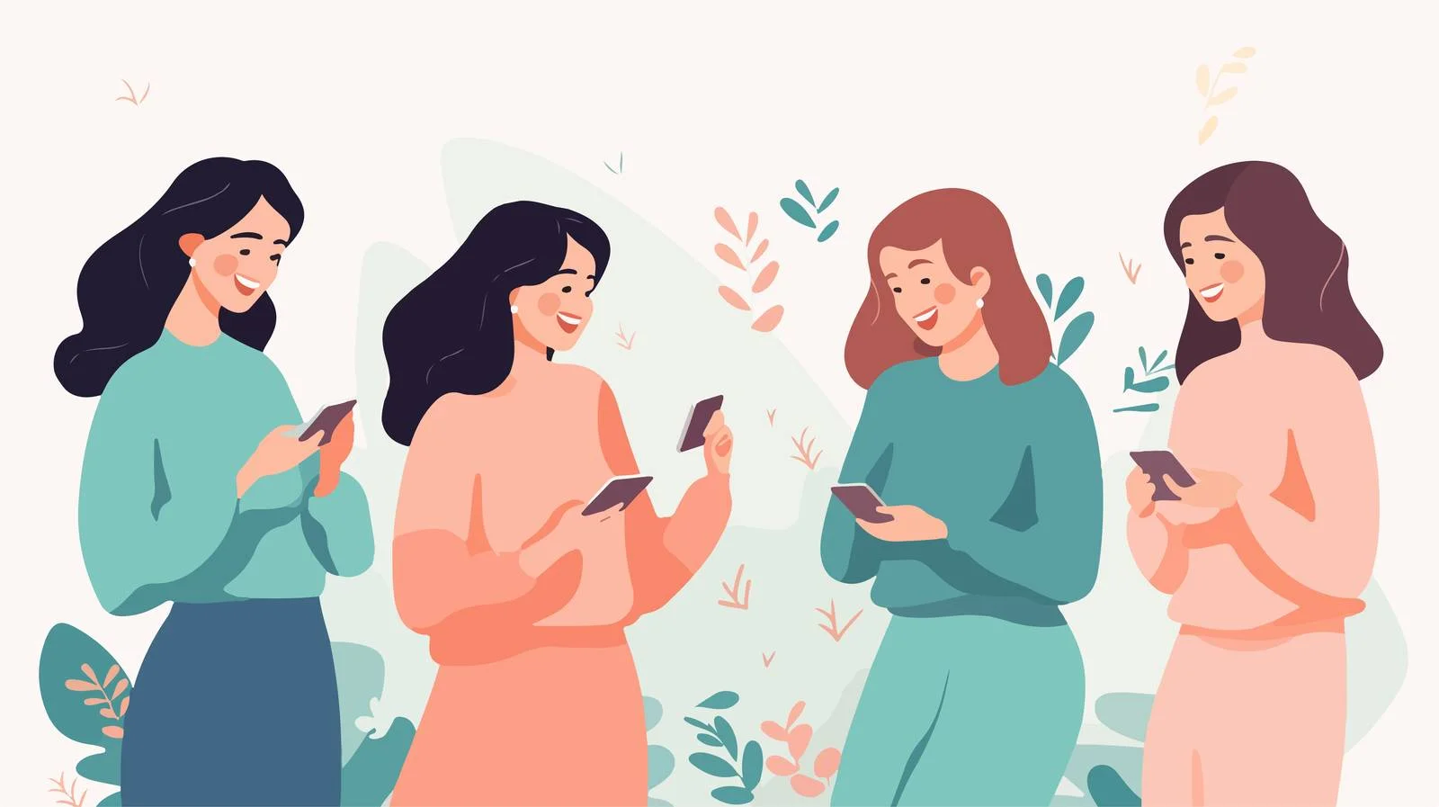Joyful women chatting on phone together — free download from Dotvec