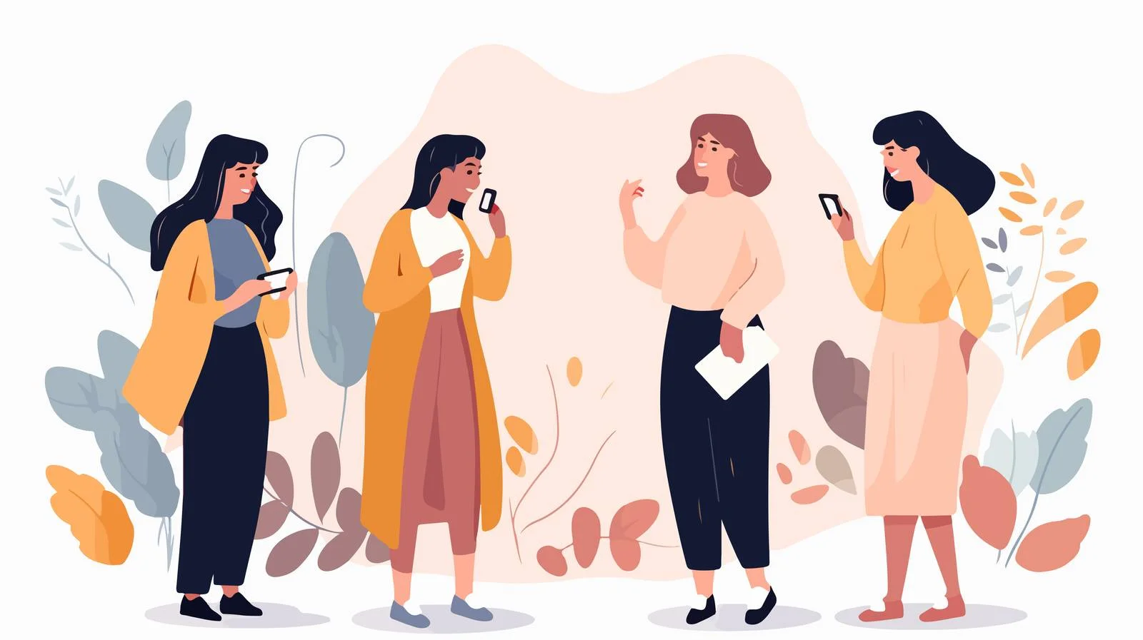 Joyful women conversing on phone together — free download from Dotvec