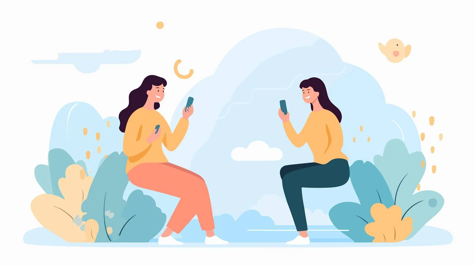 Joyful women conversing on phone together — free download from Dotvec