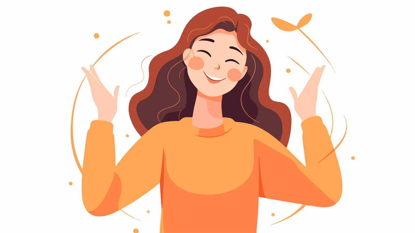 Cheerful girl in flat vector art — free download from Dotvec