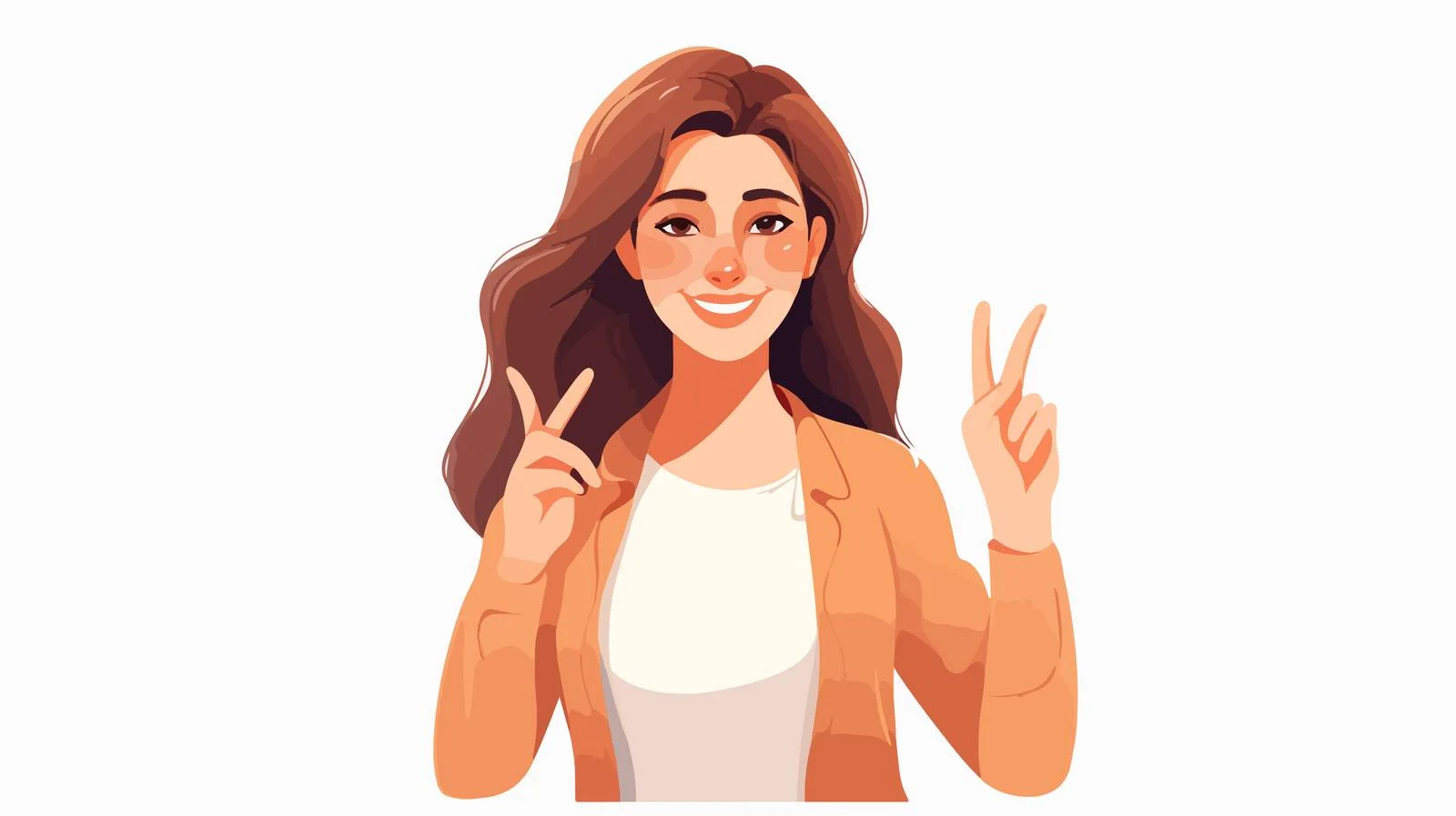 Joyful young lady in vector art — free download from Dotvec