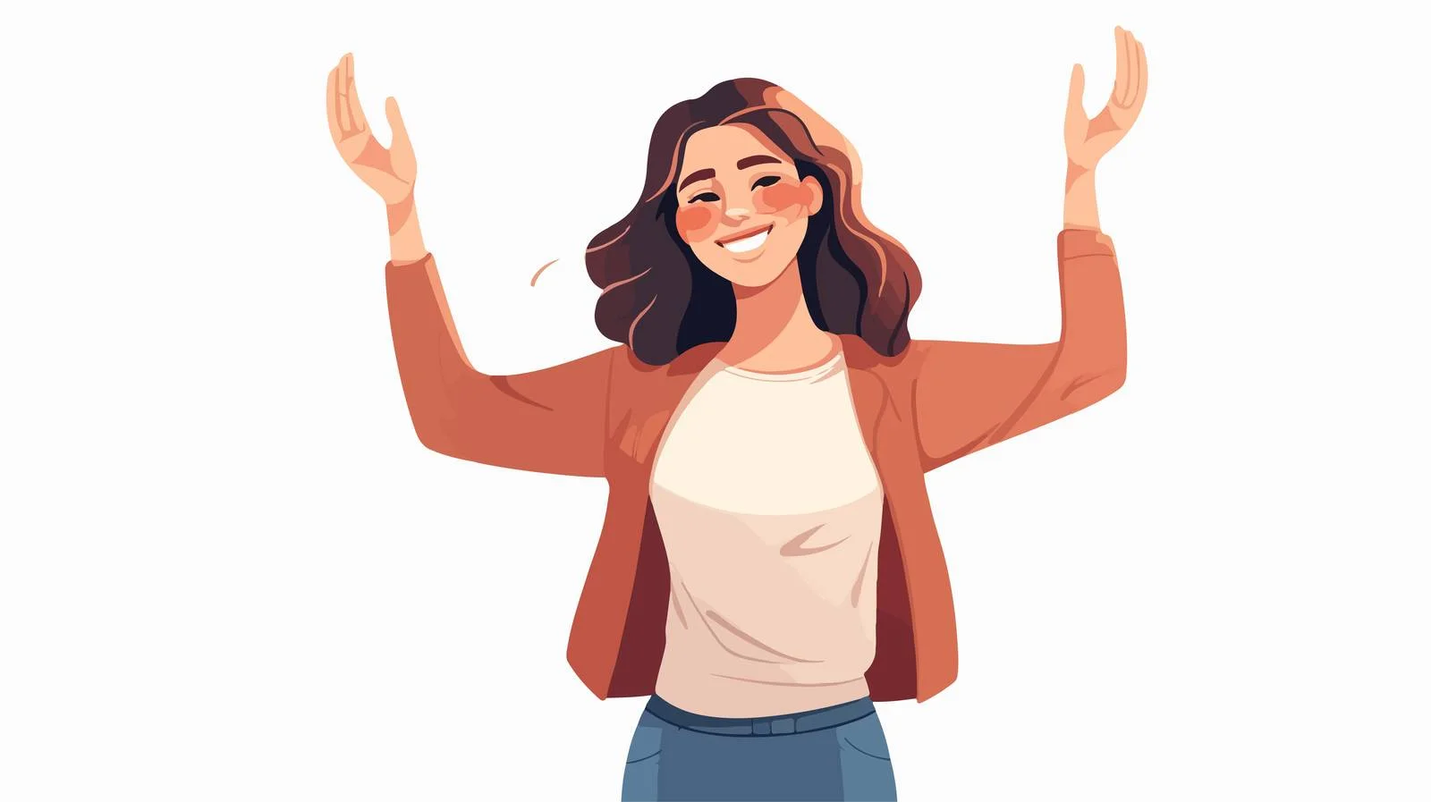 Joyful Young Female Character Vector Art — free download from Dotvec