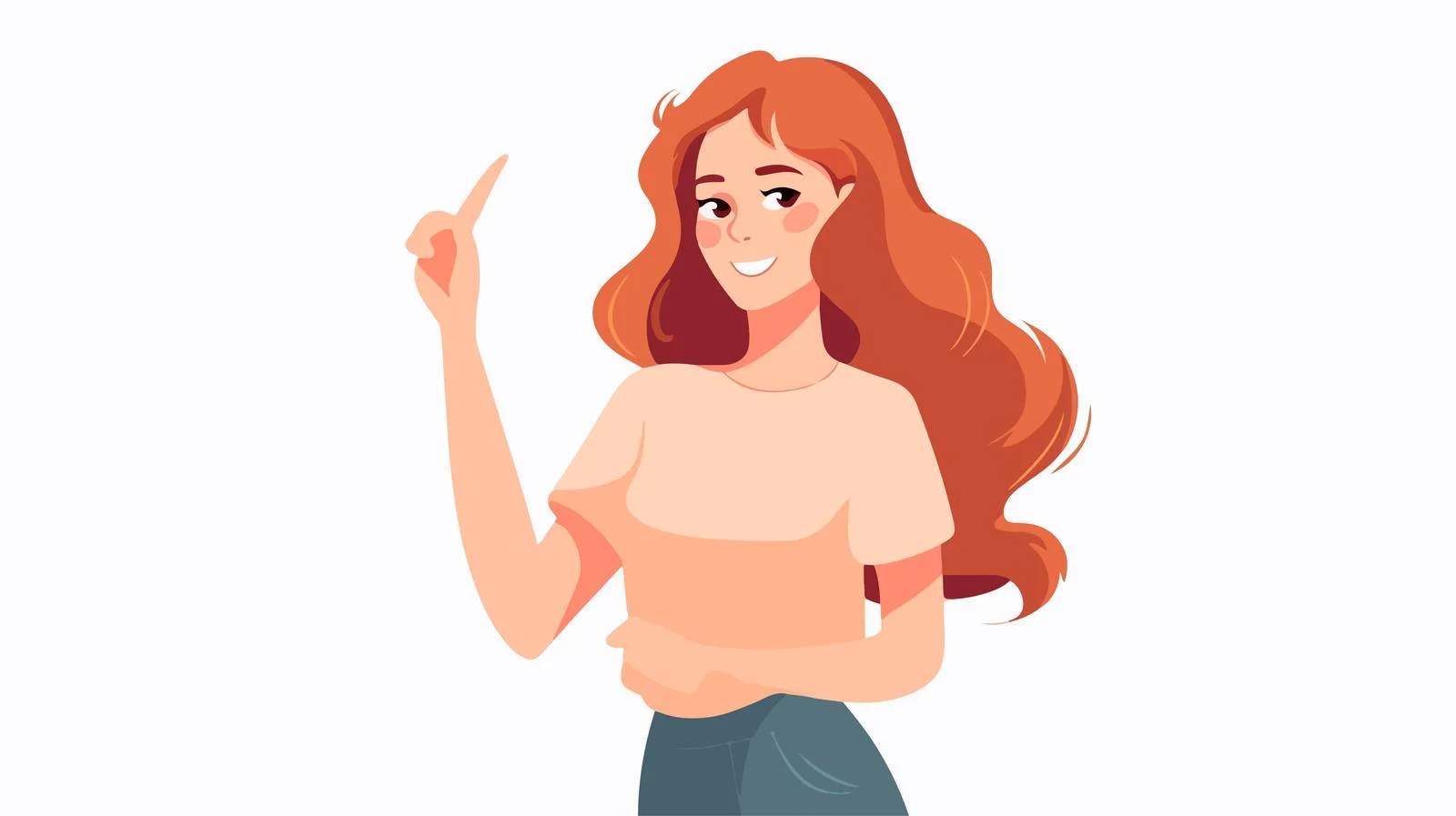 Joyful Young Woman Vector Graphic — free download from Dotvec