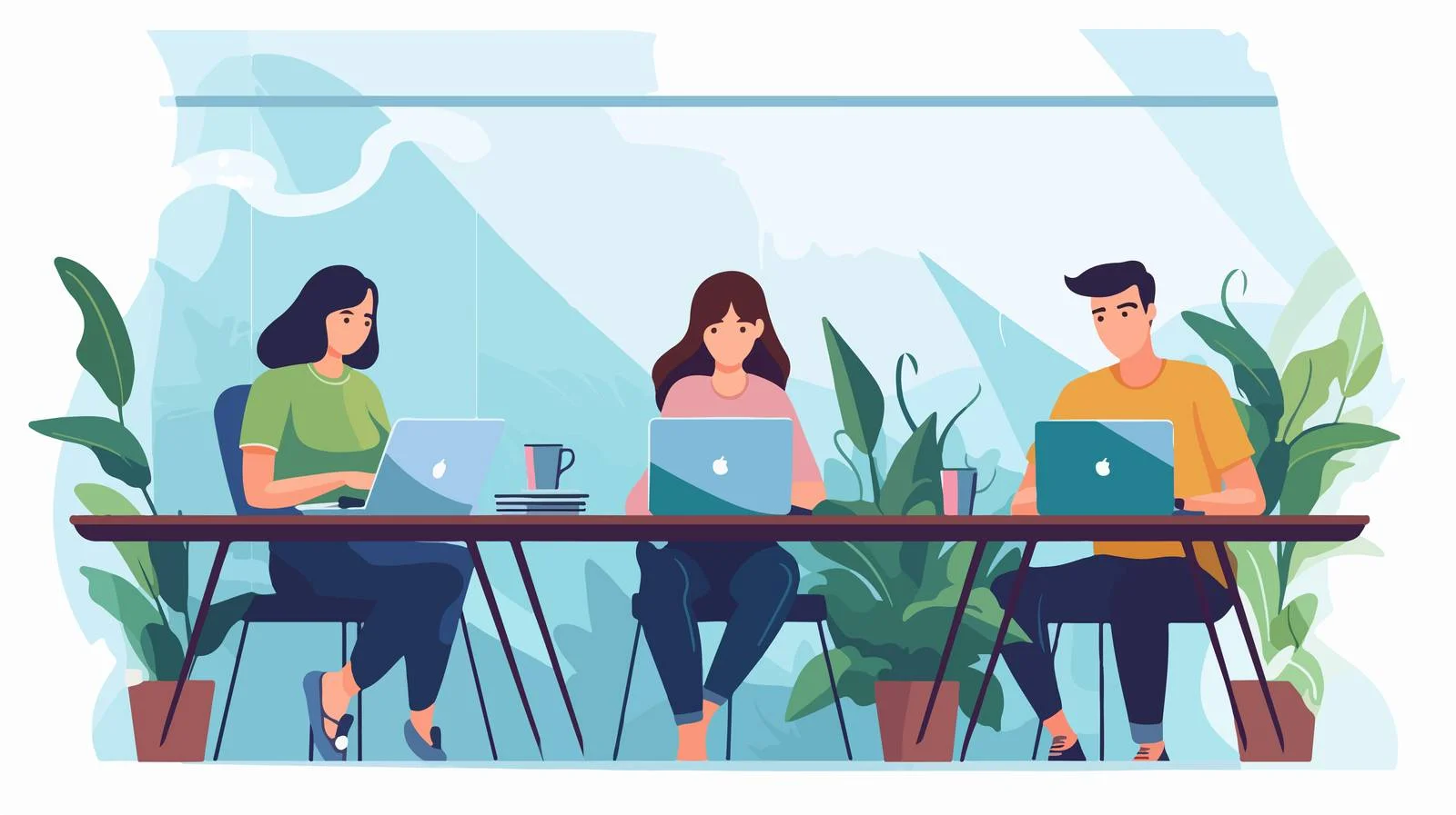 Collaborative Young Professionals Working Together — free download from Dotvec