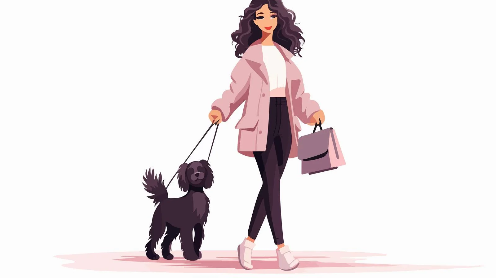 Trendy outerwear fashion stroll by young woman — free download from Dotvec