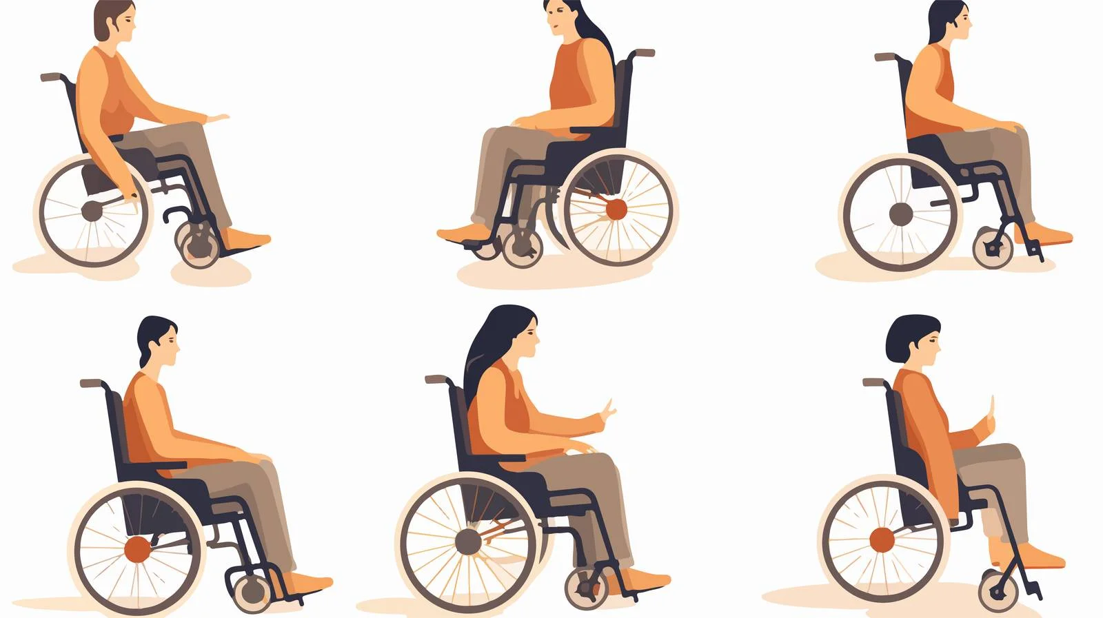 Cheerful young lady in wheelchair on white — free download from Dotvec