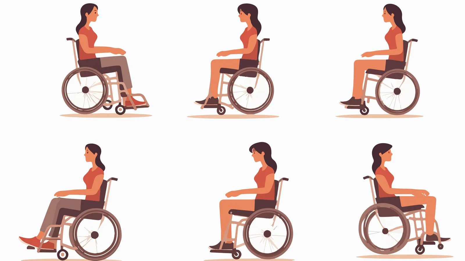 Happy young woman in wheelchair on white — free download from Dotvec