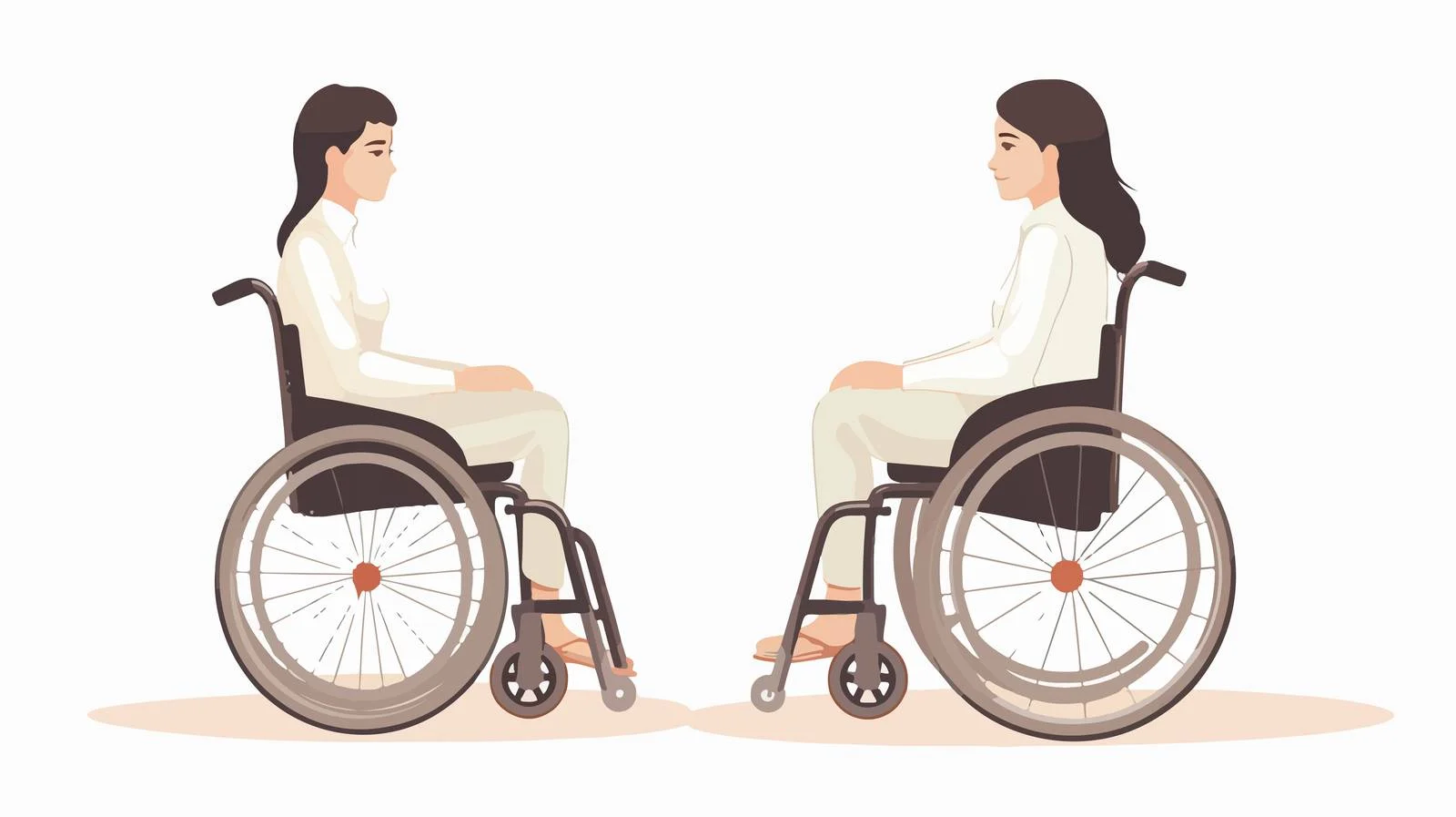 Joyful young woman in wheelchair on white — free download from Dotvec