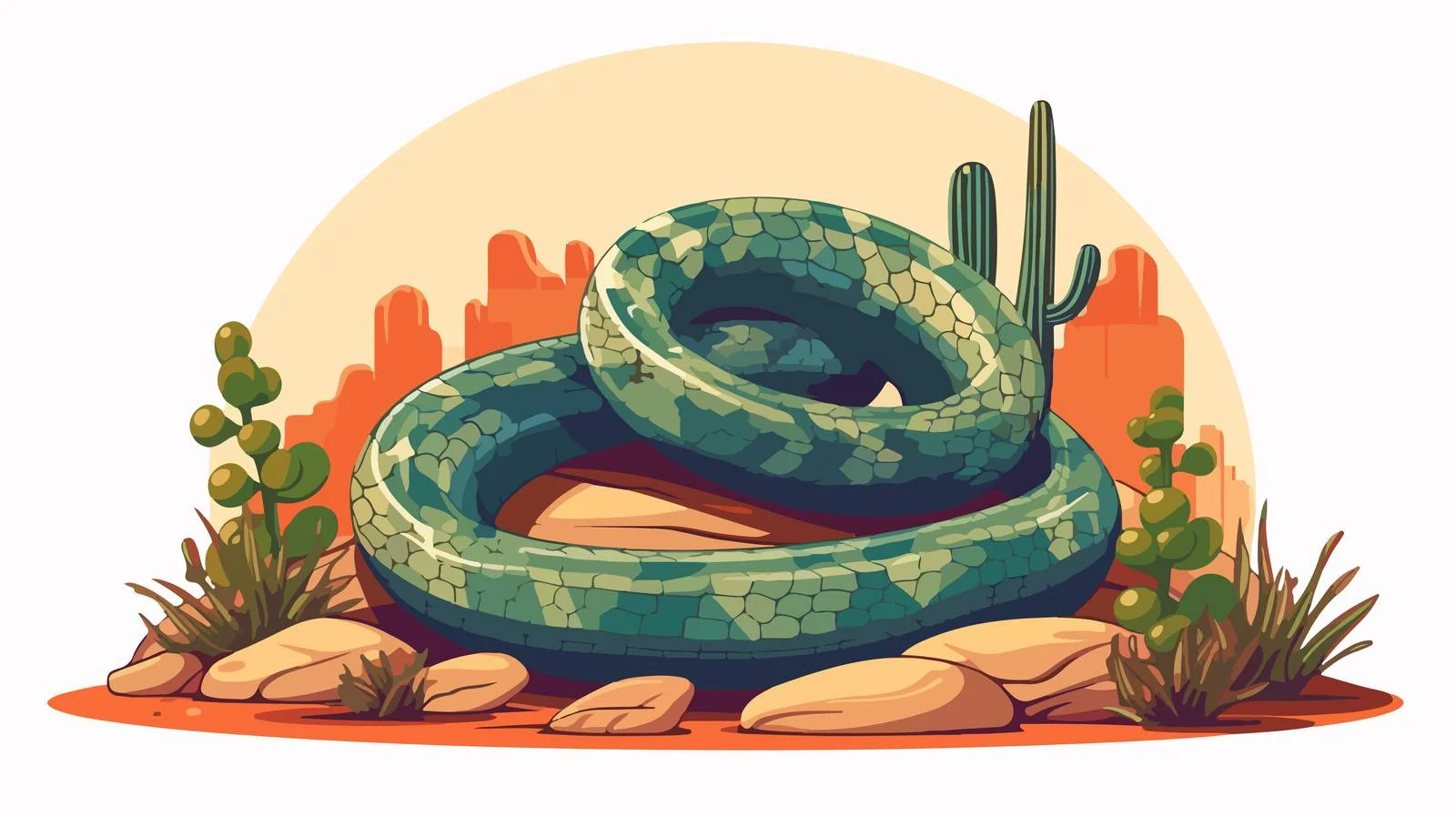 Desert Wildlife Scene Illustration — free download from Dotvec