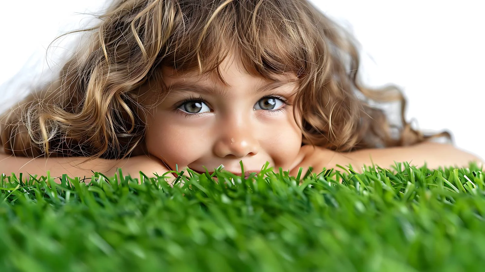 Joyful girl relaxing on vibrant green — free download from Dotvec
