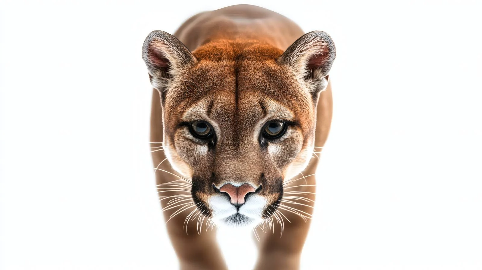 Puma Stealthily Posing on White Background — free download from Dotvec