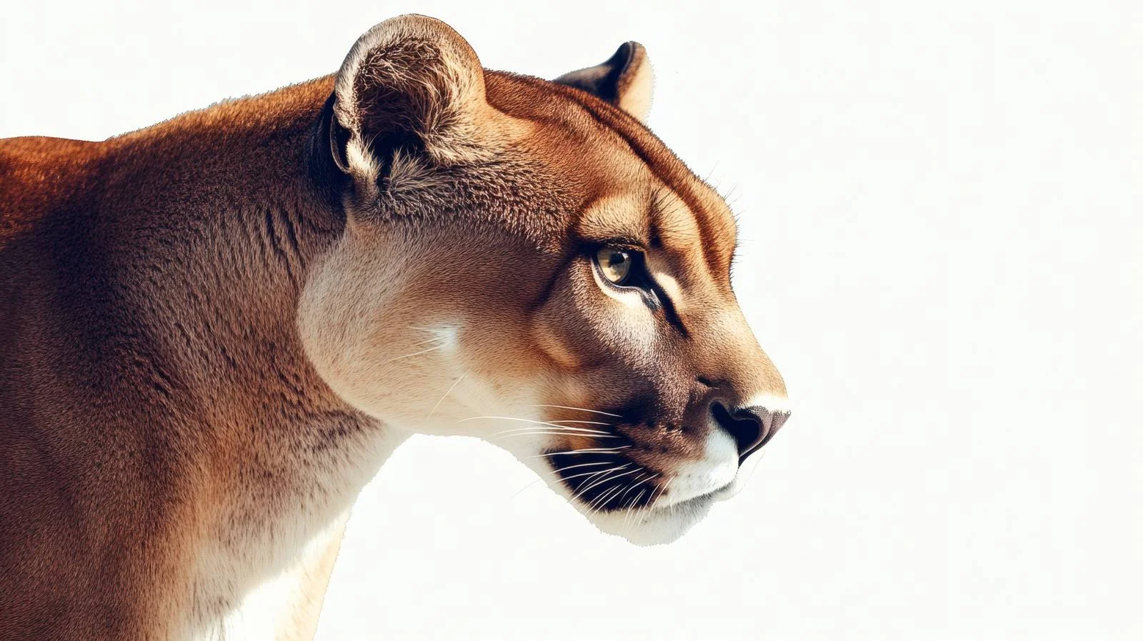 Stealthy Puma Portrait on White Background — free download from Dotvec