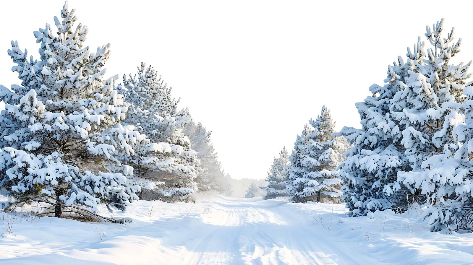 Winter Wonderland: Forest Road Blanketed in Snow — free download from Dotvec