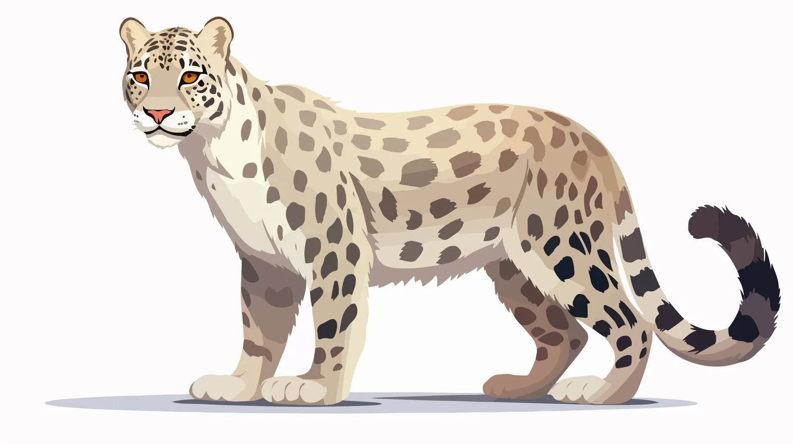 Graceful Snow Leopard on White Background — free download from Dotvec