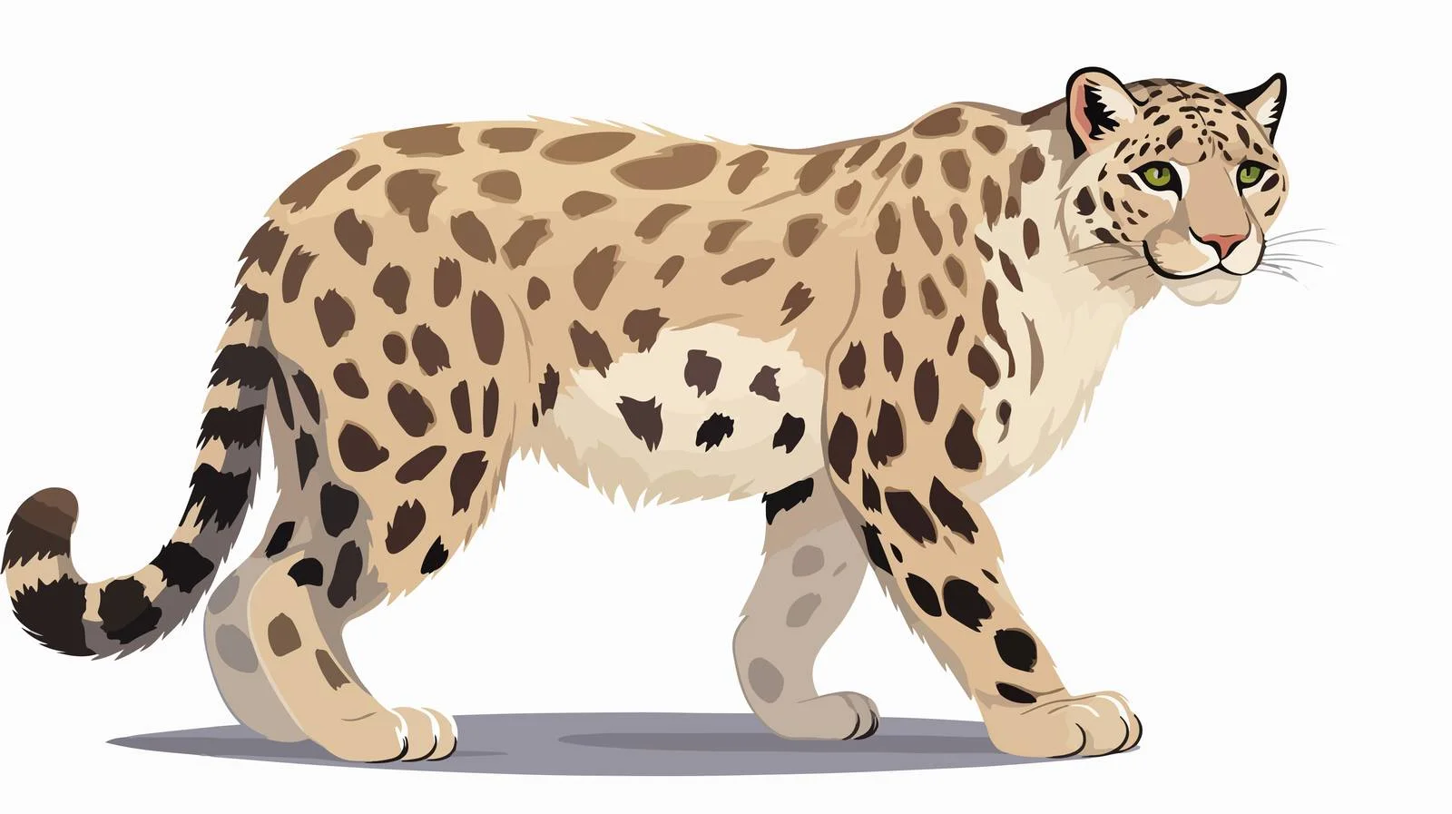 Majestic Snow Leopard on White Background — free download from Dotvec