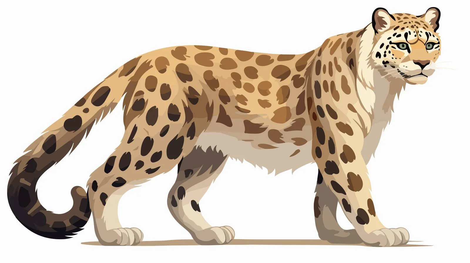 Majestic Snow Leopard on White Background — free download from Dotvec