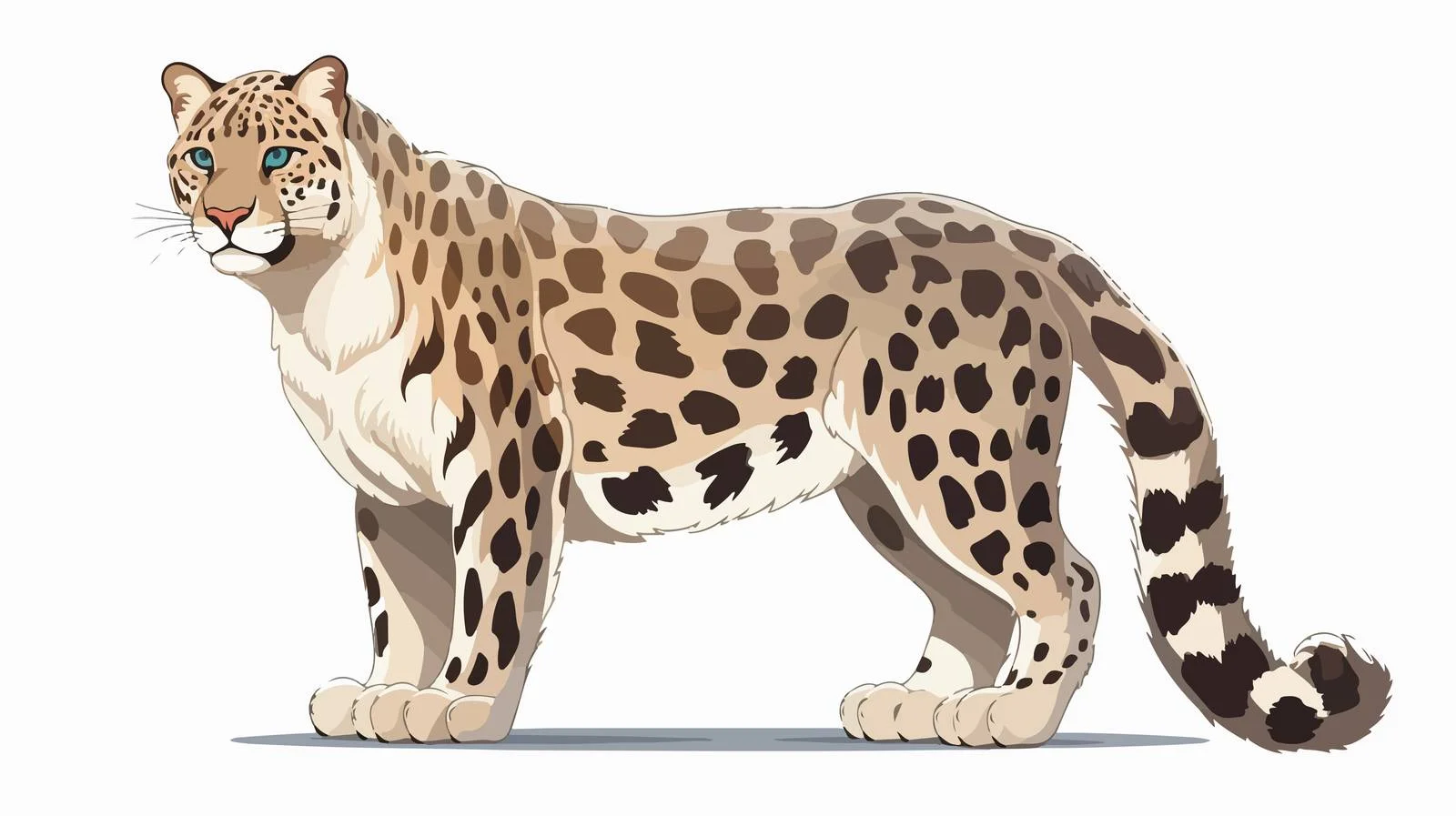Majestic Snow Leopard on White Background — free download from Dotvec