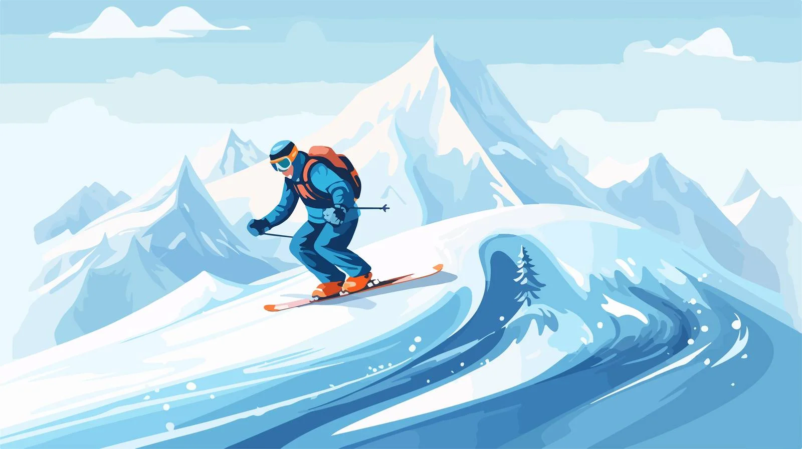 Snowboarders descending snowy mountain slope – free descending image from Dotvec