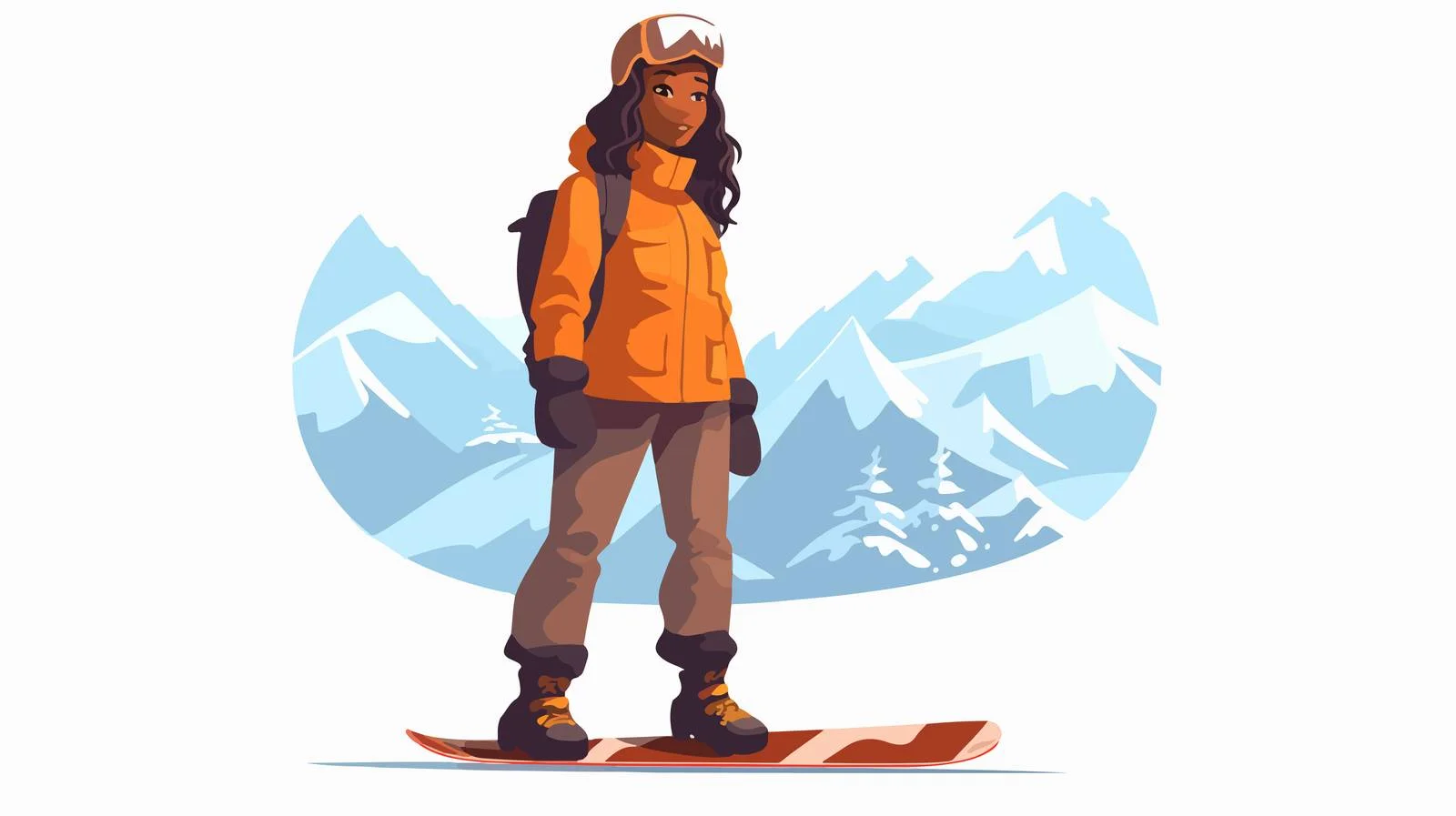 Snowboarder holding snowboard in snowy landscape — free download from Dotvec