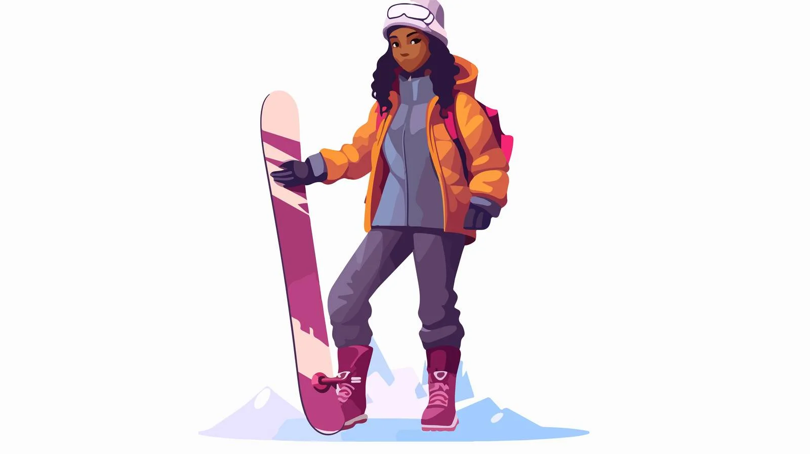 Snowboarder holding snowboard on snowy slope — free download from Dotvec