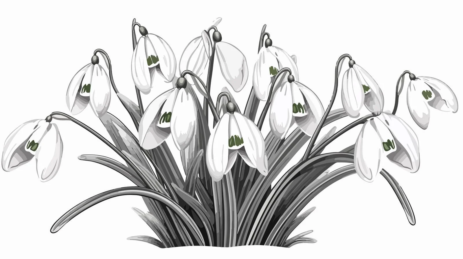 Elegant Snowdrops the First Sign of Spring – free loom image from Dotvec