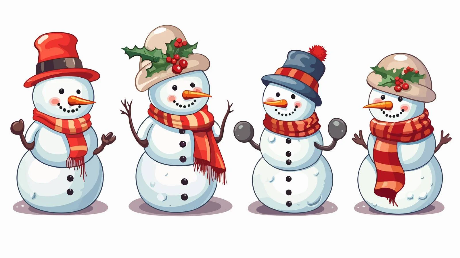 Christmas Snowman Cartoon Celebration — free download from Dotvec