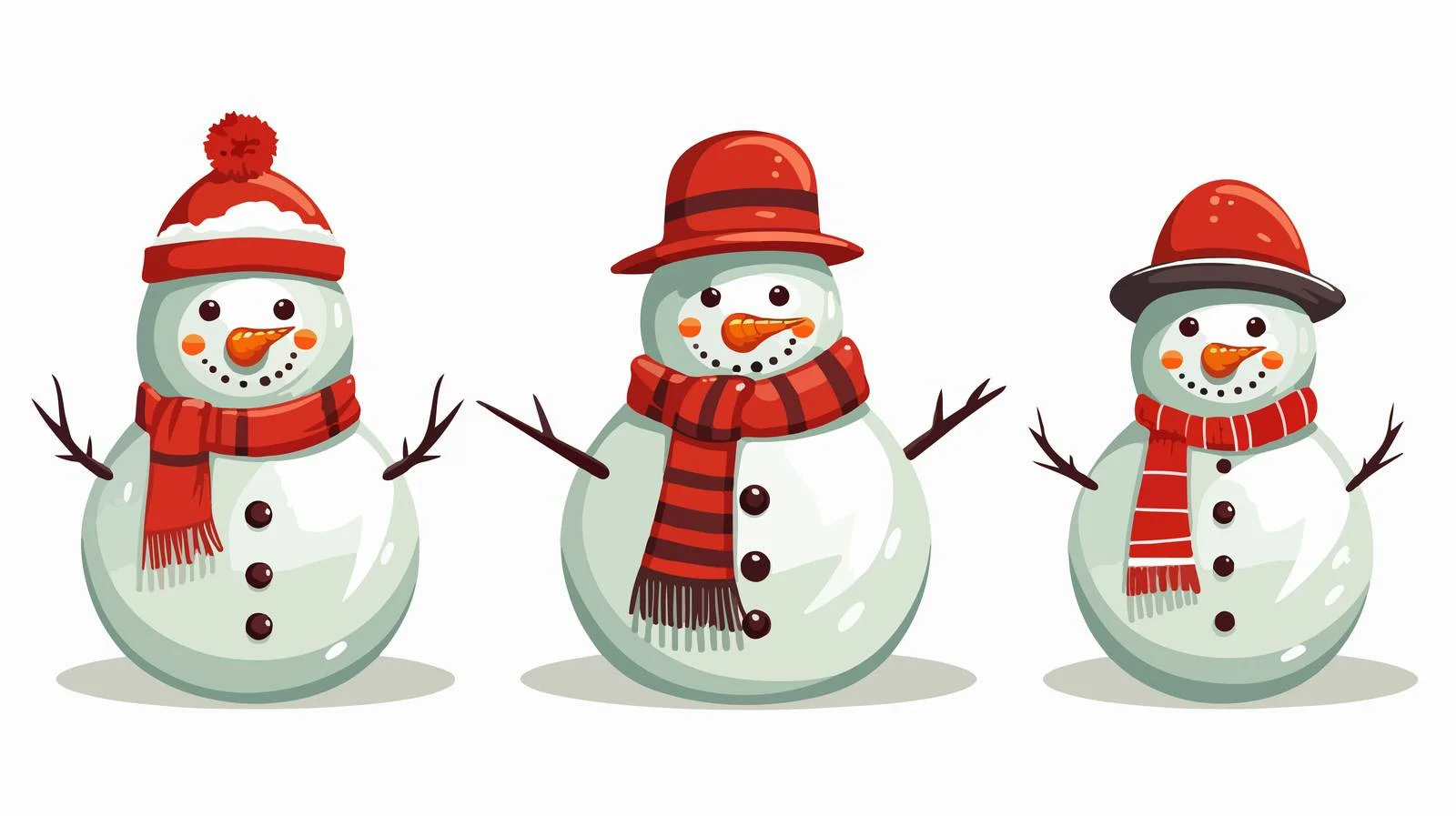 Snowman Cartoon Vector Snowballs Molded Image — free download from Dotvec