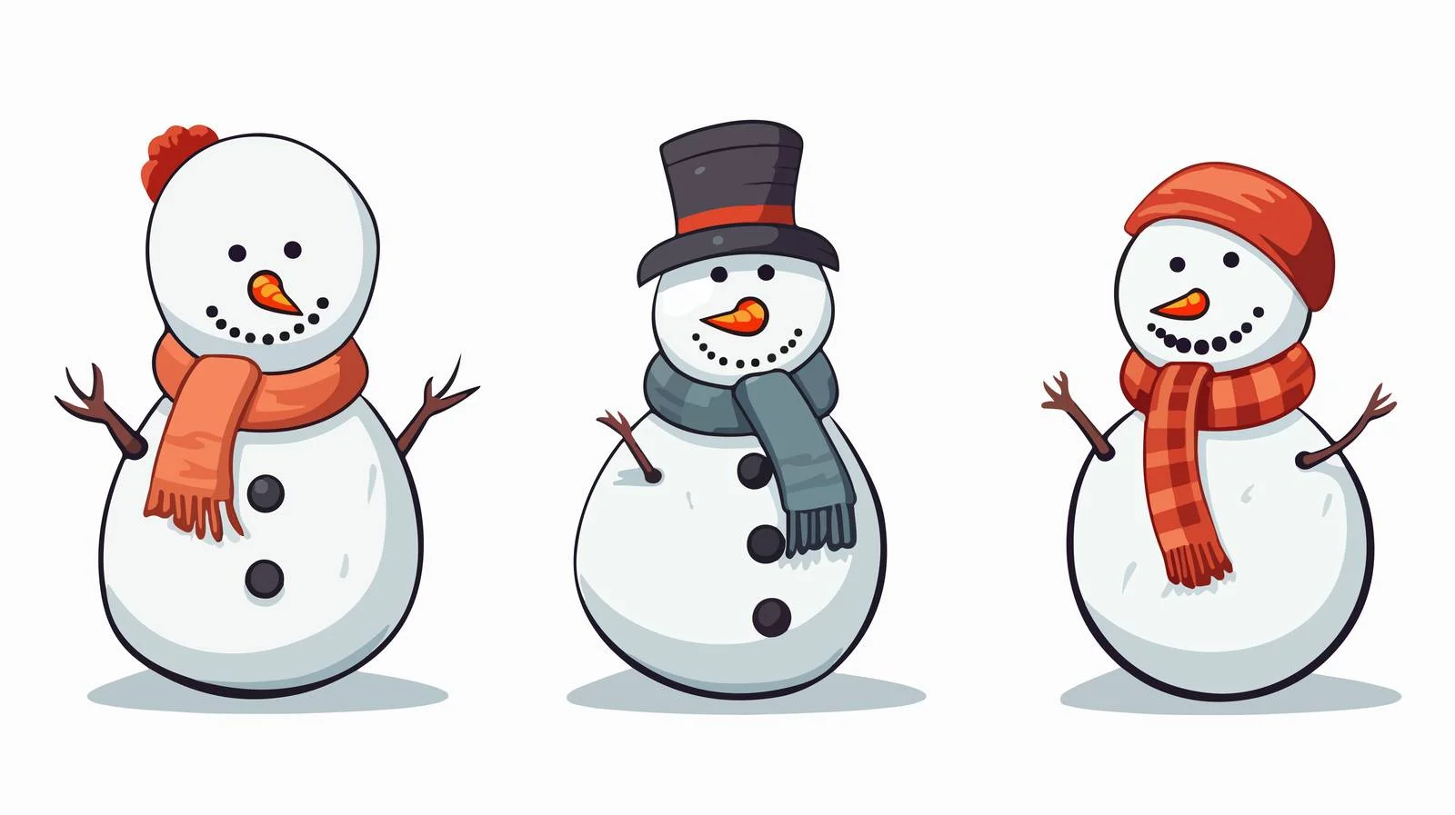 Charming Snowman Cartoon Vector Illustration — free download from Dotvec