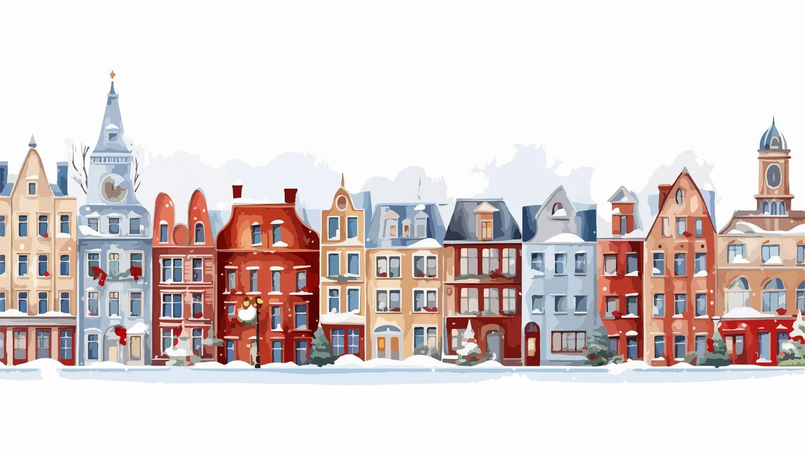 Snowy Townscape in Winter City Stride — free download from Dotvec