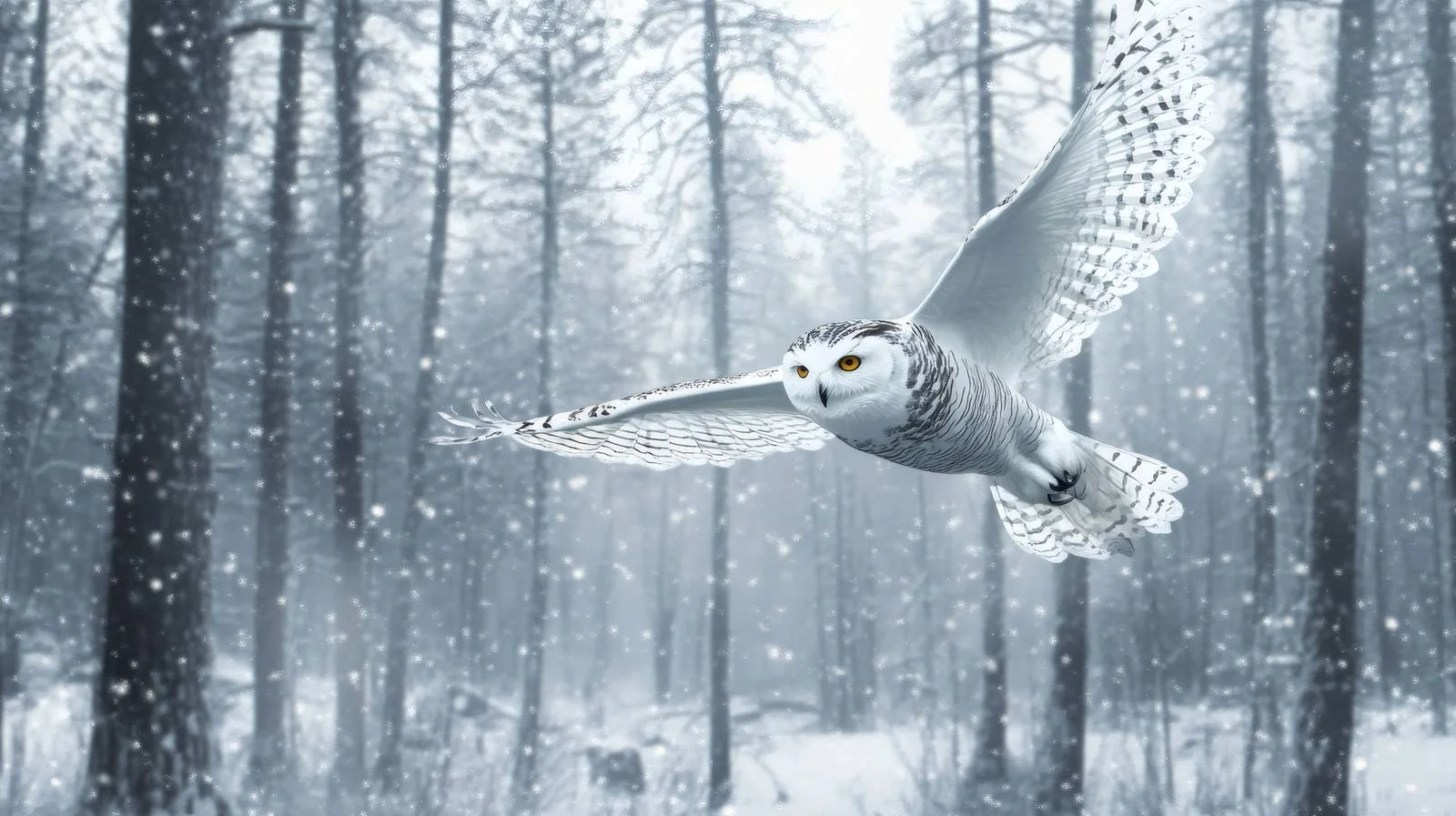 Graceful Snowy Owl Soaring Through Winter — free download from Dotvec