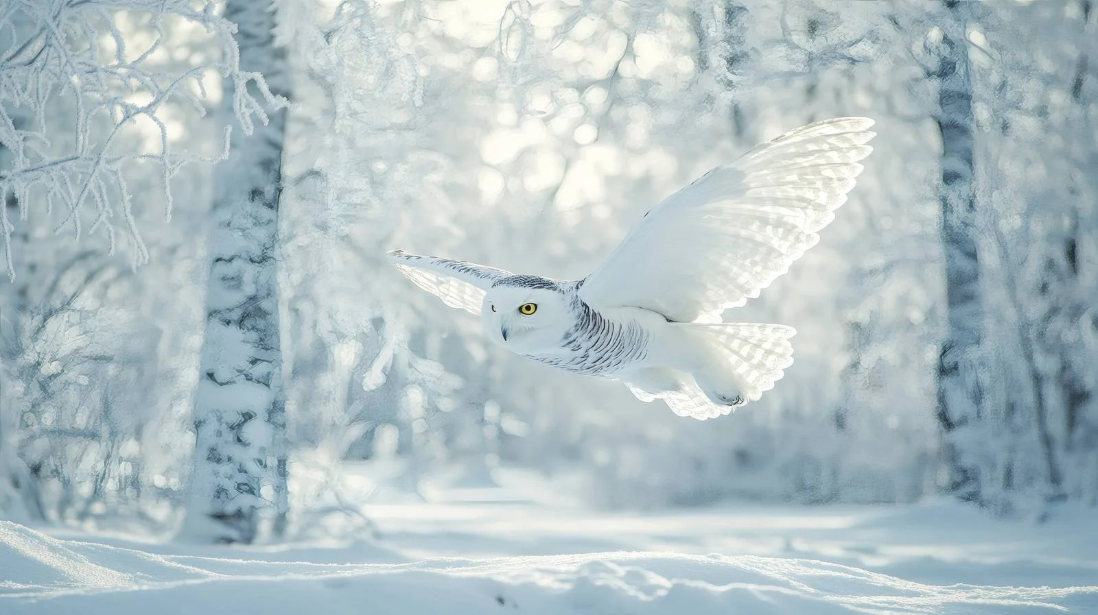 Graceful Snowy Owl Soaring Through Winter — free download from Dotvec