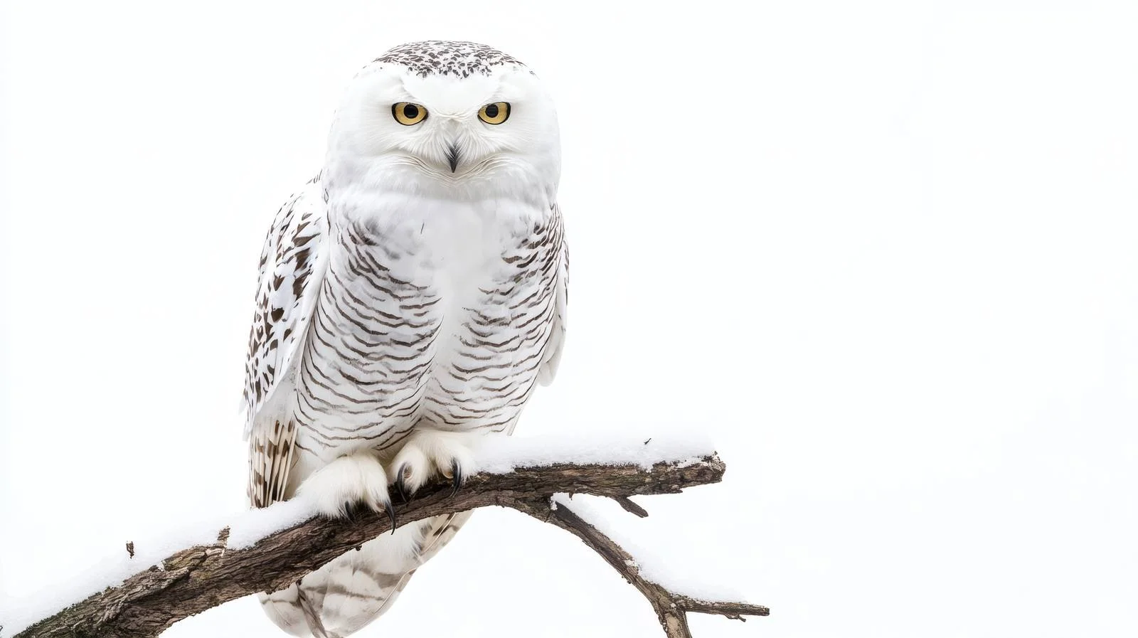 Snowy Owl Solitary in Winter Woodland — free download from Dotvec
