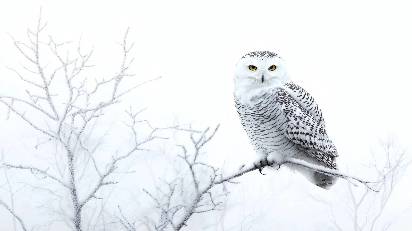 Snowy Owl Amid Winter Forest Solitude — free download from Dotvec